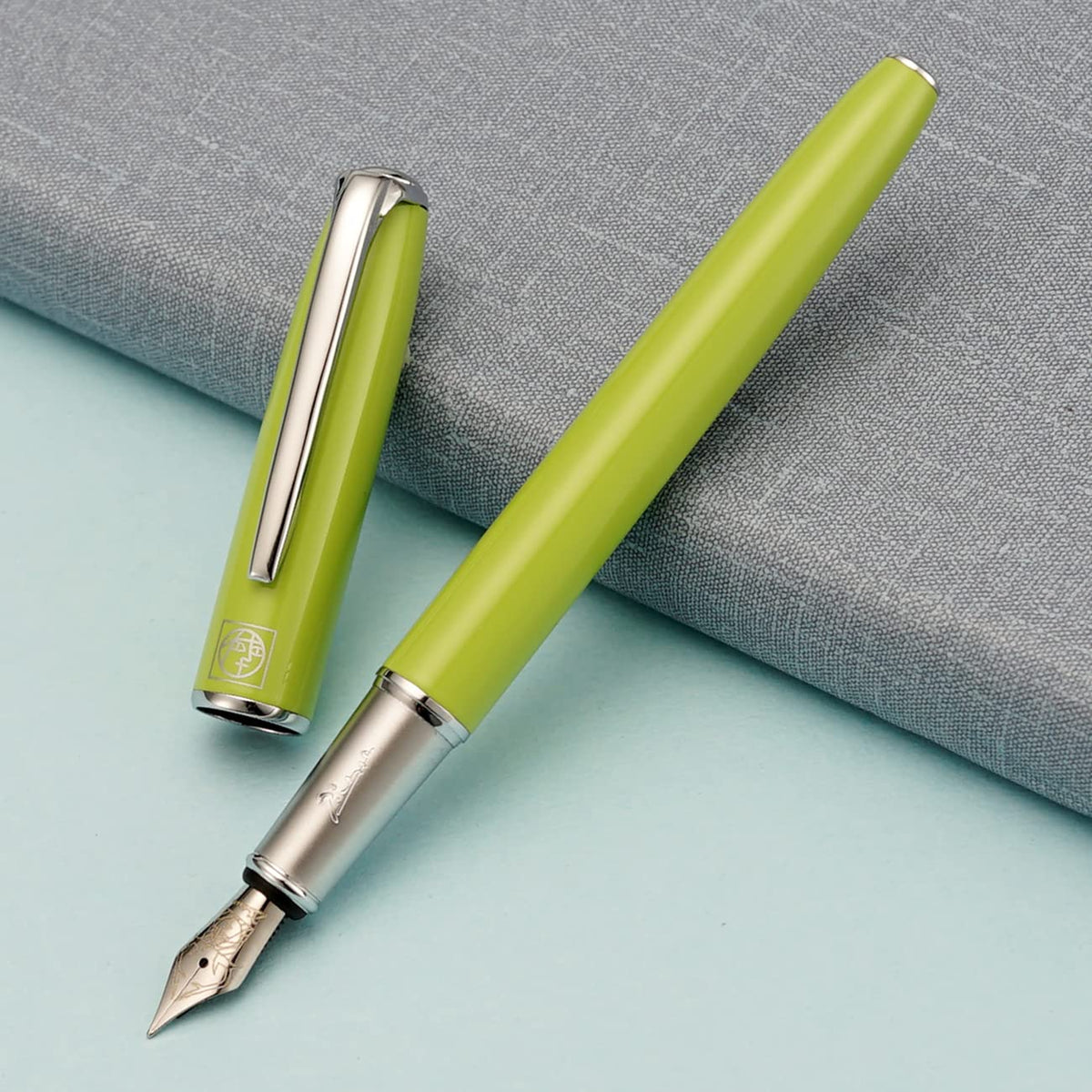 erofa Picasso 916 Green Fountain Pen with Gift Box Calligraphy Writing Pen Set Bent Nib Fude 1.0mm