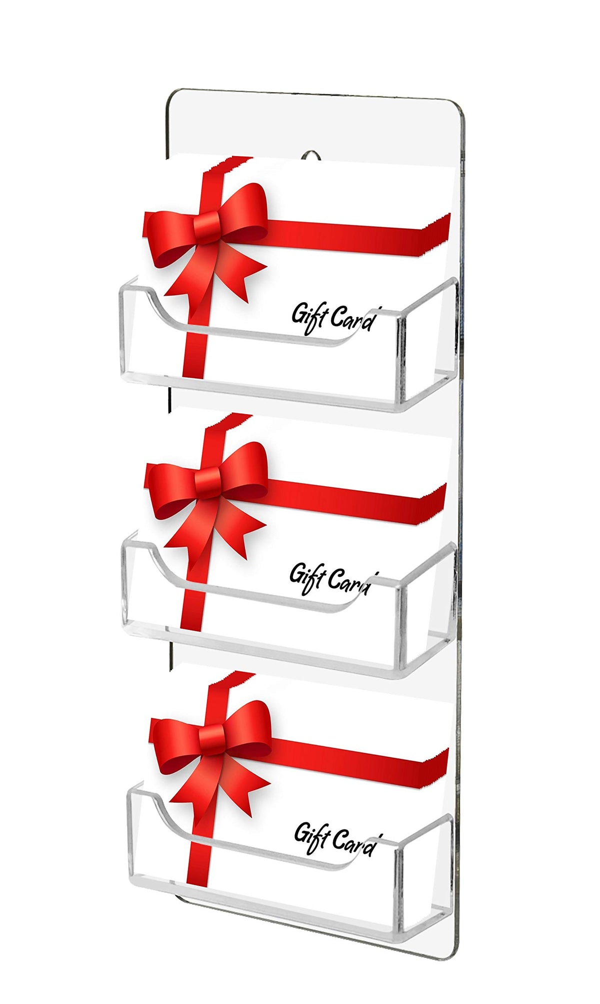 Marketing Holders 6 Pack Wall Business Card Holder with Hanging Hardware 3 Slot Rack for 3.5" x 2"