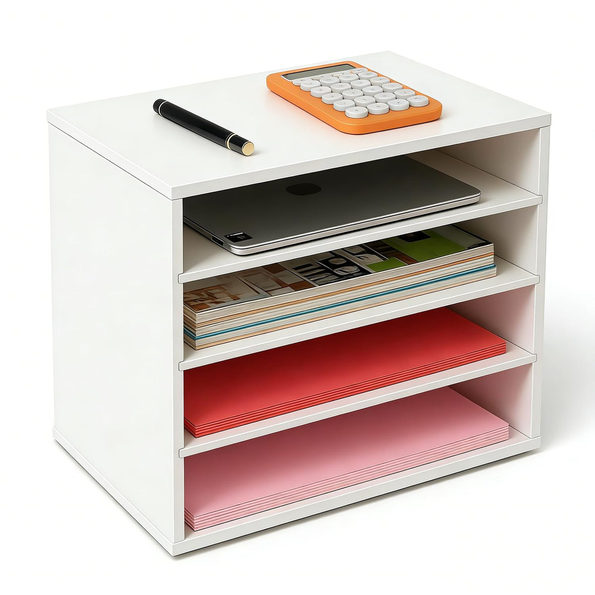 EMERIT 4-Tier Adjustable Paper Organizer, Large Capacity Desktop Organzier for