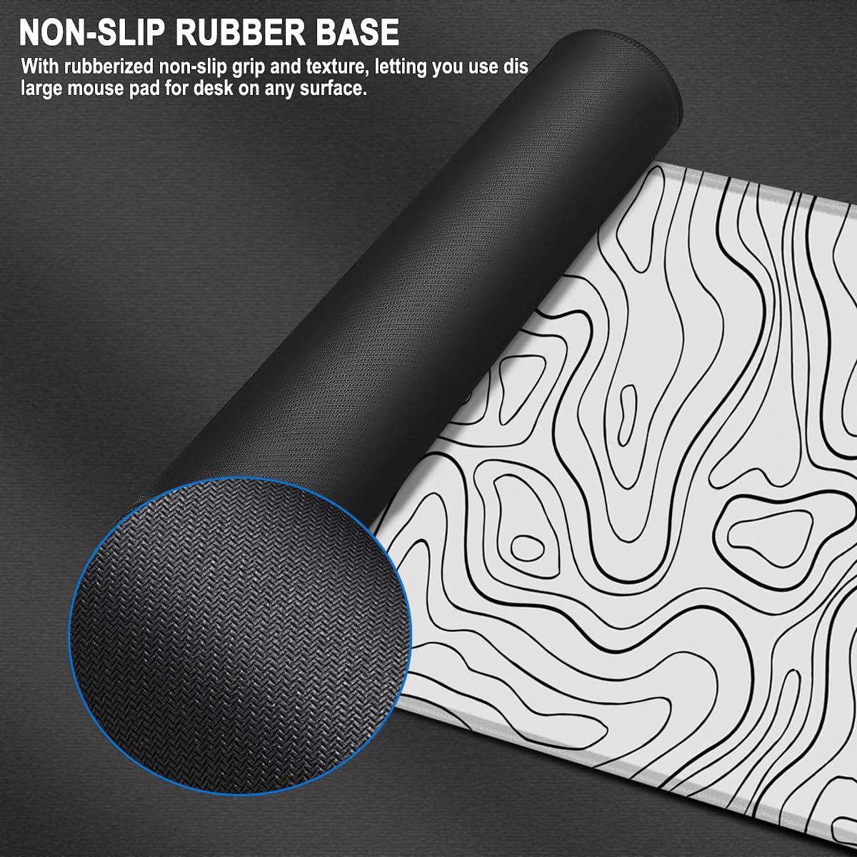 Large Gaming Mouse Pad, 31.5 x 15.7 in Mousepad with Stitched Edge, Extended Desk Mat with Non-Slip