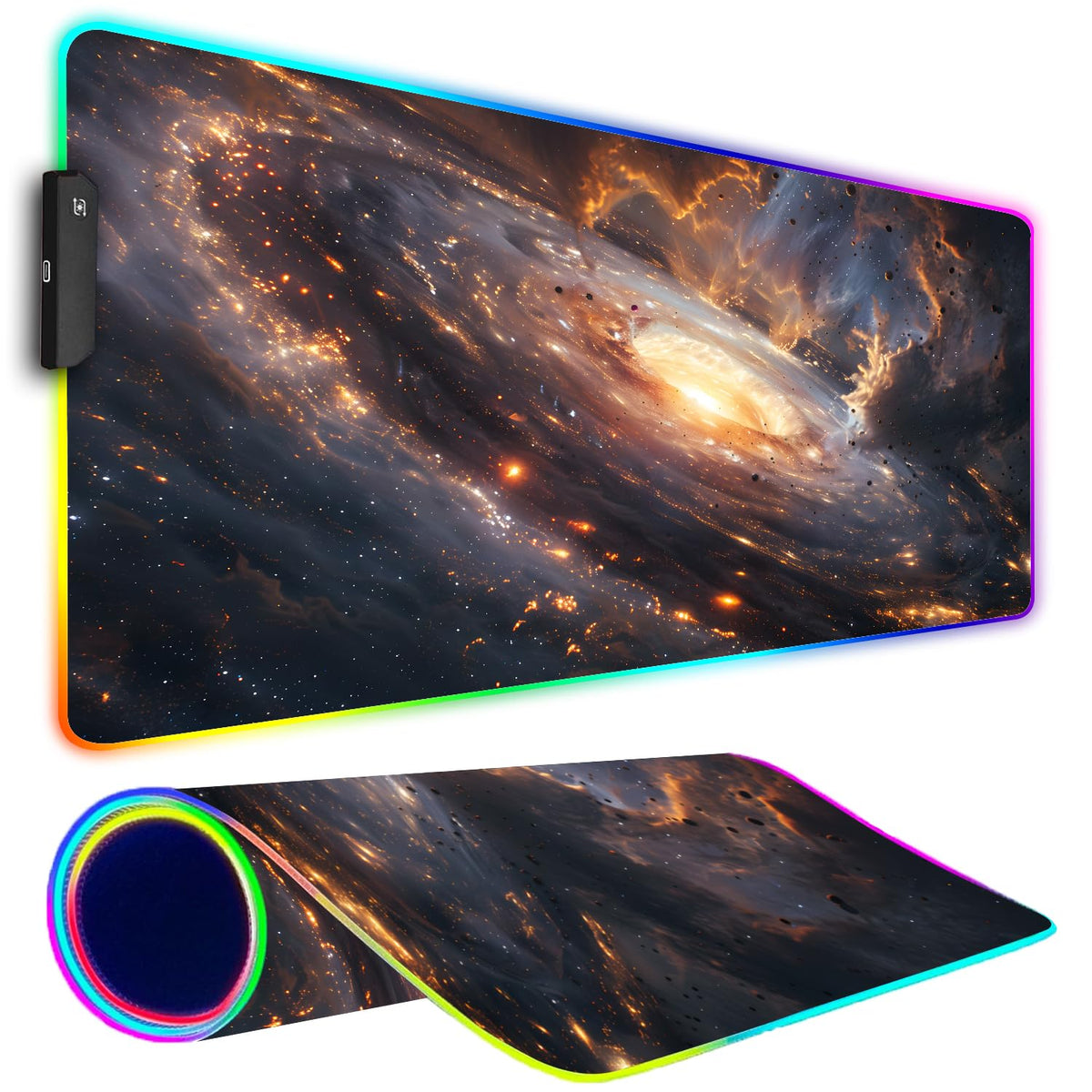 Armanza RGB Gaming Mouse Pad, Large Mousepad with Led Light, Gaming Accessories Keyboard Pad for