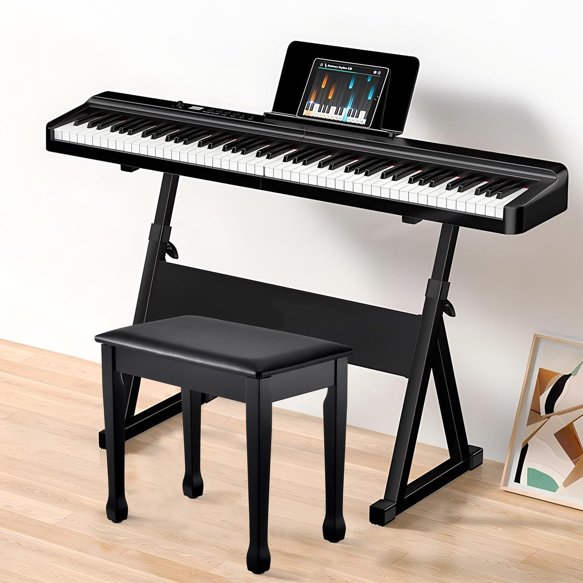 FILISITE Piano Bench with Waterproof Padded Cushion, Makeup Stools for Vanity, Bench for Living