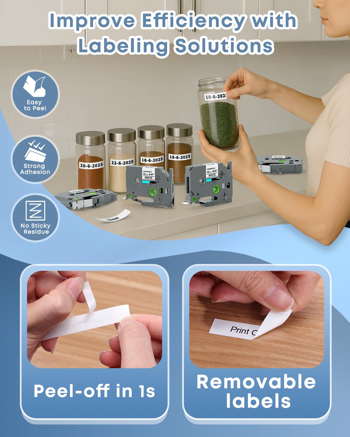 COLORWING TZe-231 Label Tape Compatible with Brother P-Touch 12mm TZ Tape