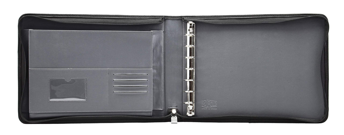 2Fold Zippered Business Checkbook Binder - 7 Ring Binder for Business Checks with Built-in