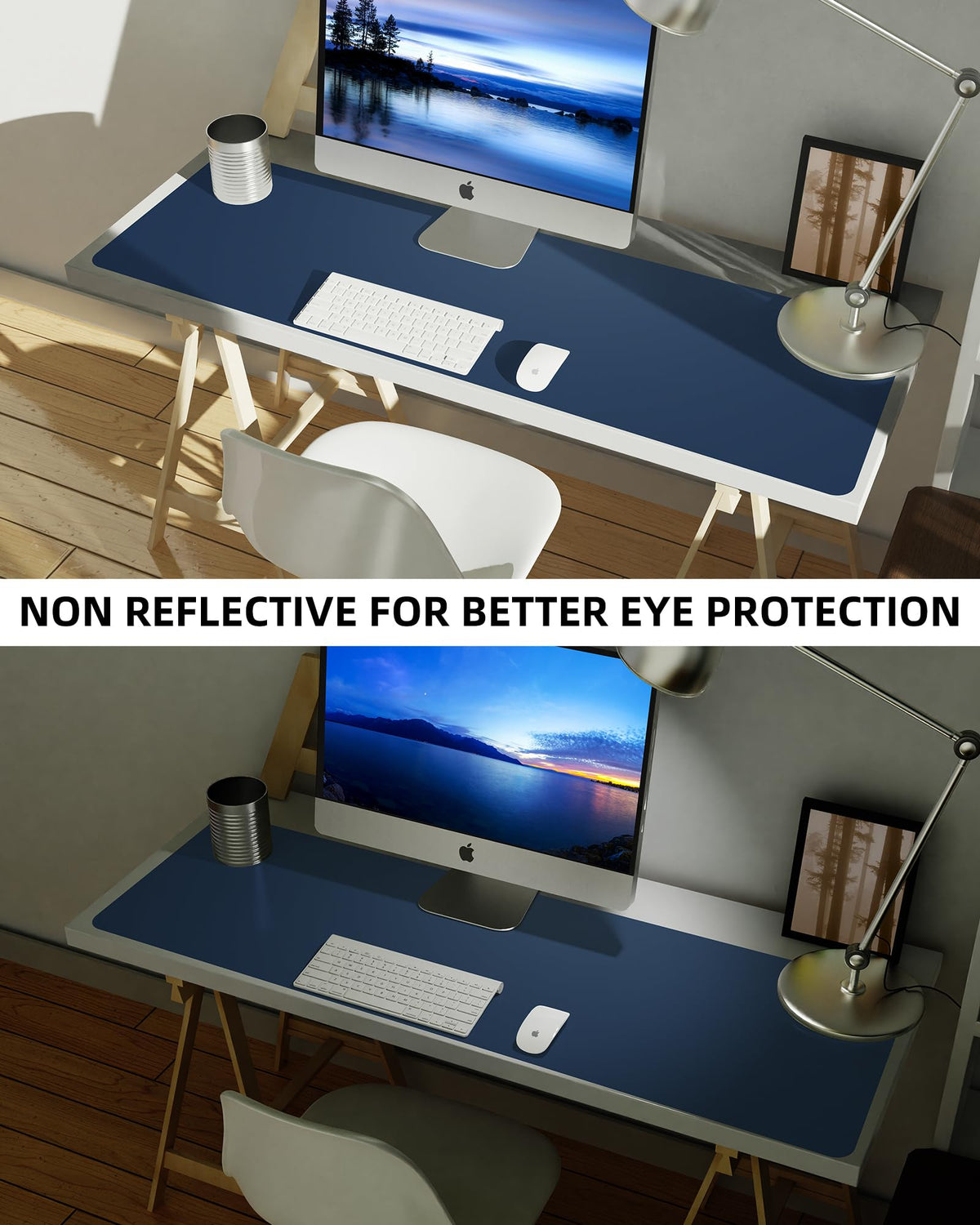 AFIING Leather Desk Pad Protector, Mouse Pad, Office Desk Mat, Non-Slip PU Leather Desk Blotter