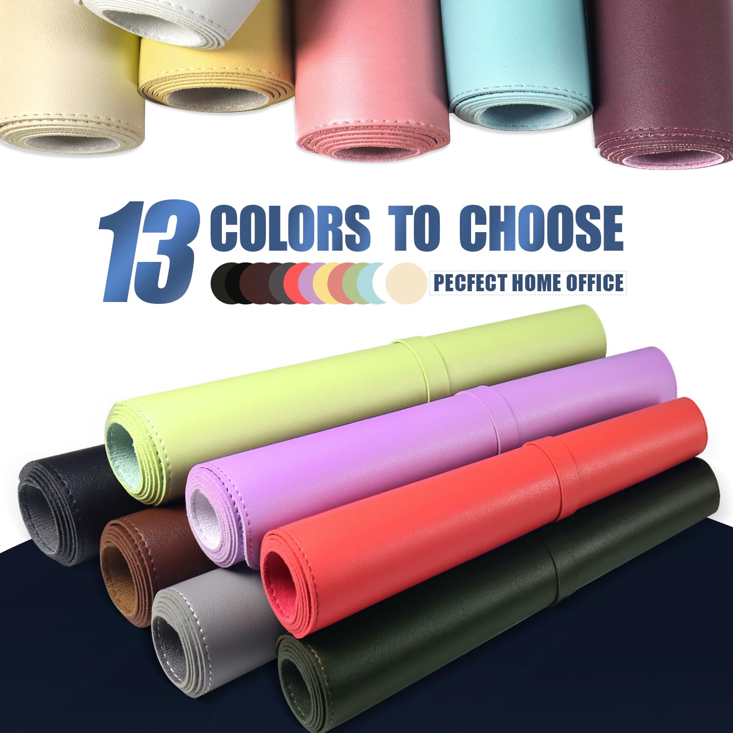 Leather Desk Pad Protector, 39.4'' X 17'' Large Mouse Pad, Office Desk Mat, Non-Slip PU Leather &