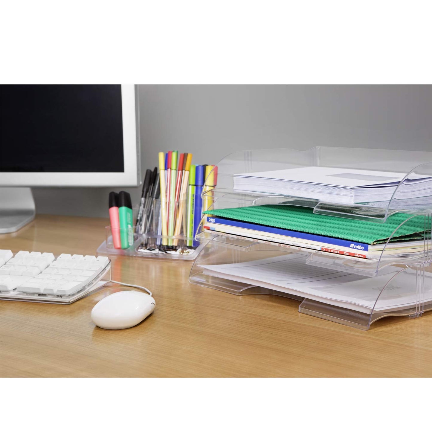 Rotho, Soho, Pen holder/pencil cup, Plastic (PP) BPA-free, transparent, 18,5 x 12,5 x 10,0 cm