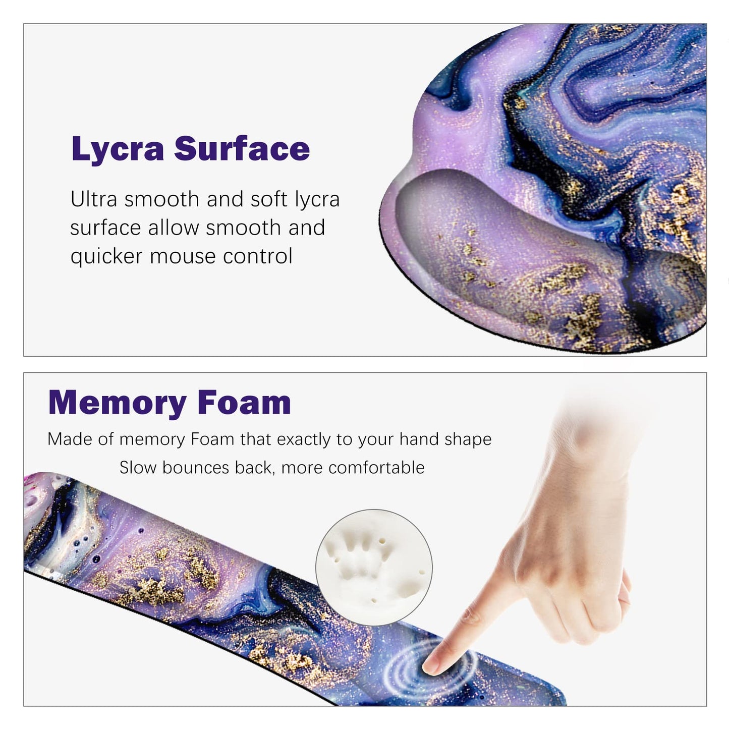 ARTSO Large Mouse Pad Ergonomic Keyboard Wrist Rest Support Combo, Memory Foam Gel Wrist Pad