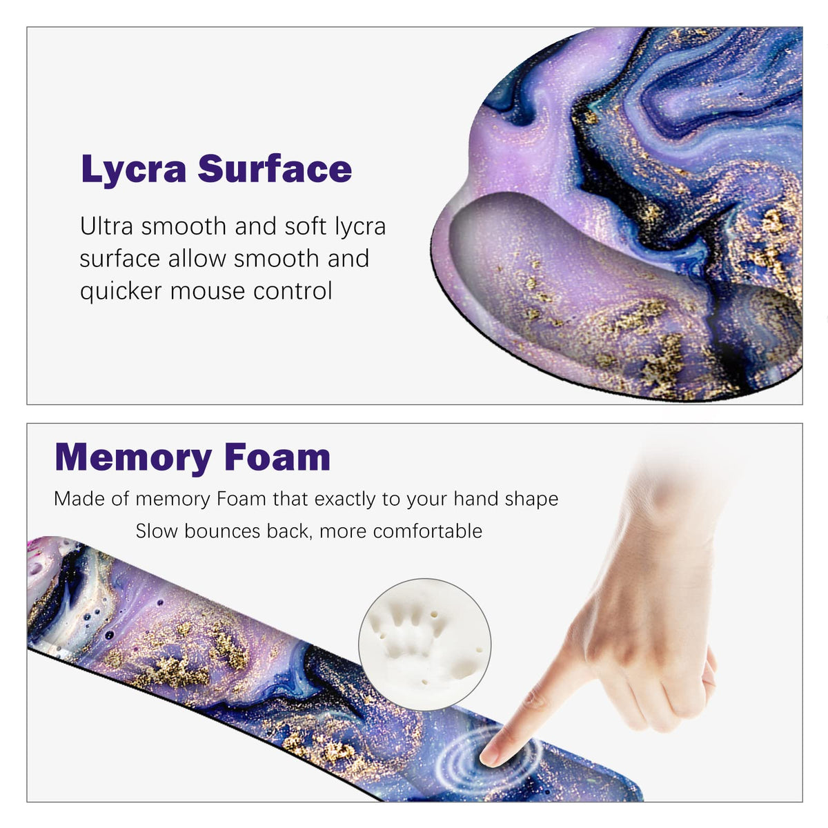 ARTSO Large Mouse Pad Ergonomic Keyboard Wrist Rest Support Combo, Memory Foam Gel Wrist Pad