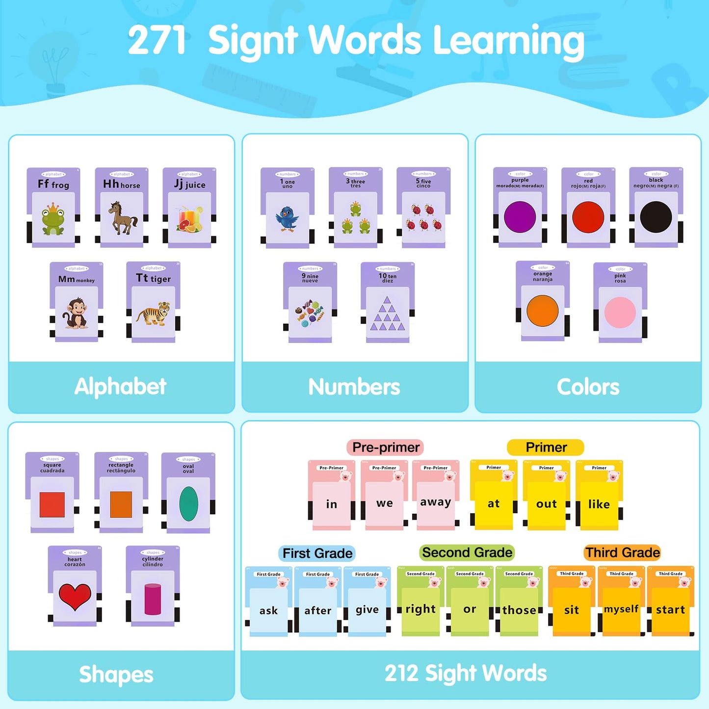QuTZ Talking Flash Cards,ABC Learning for Toddlers 2-4, Autism Toys, Speech Therapy Toys