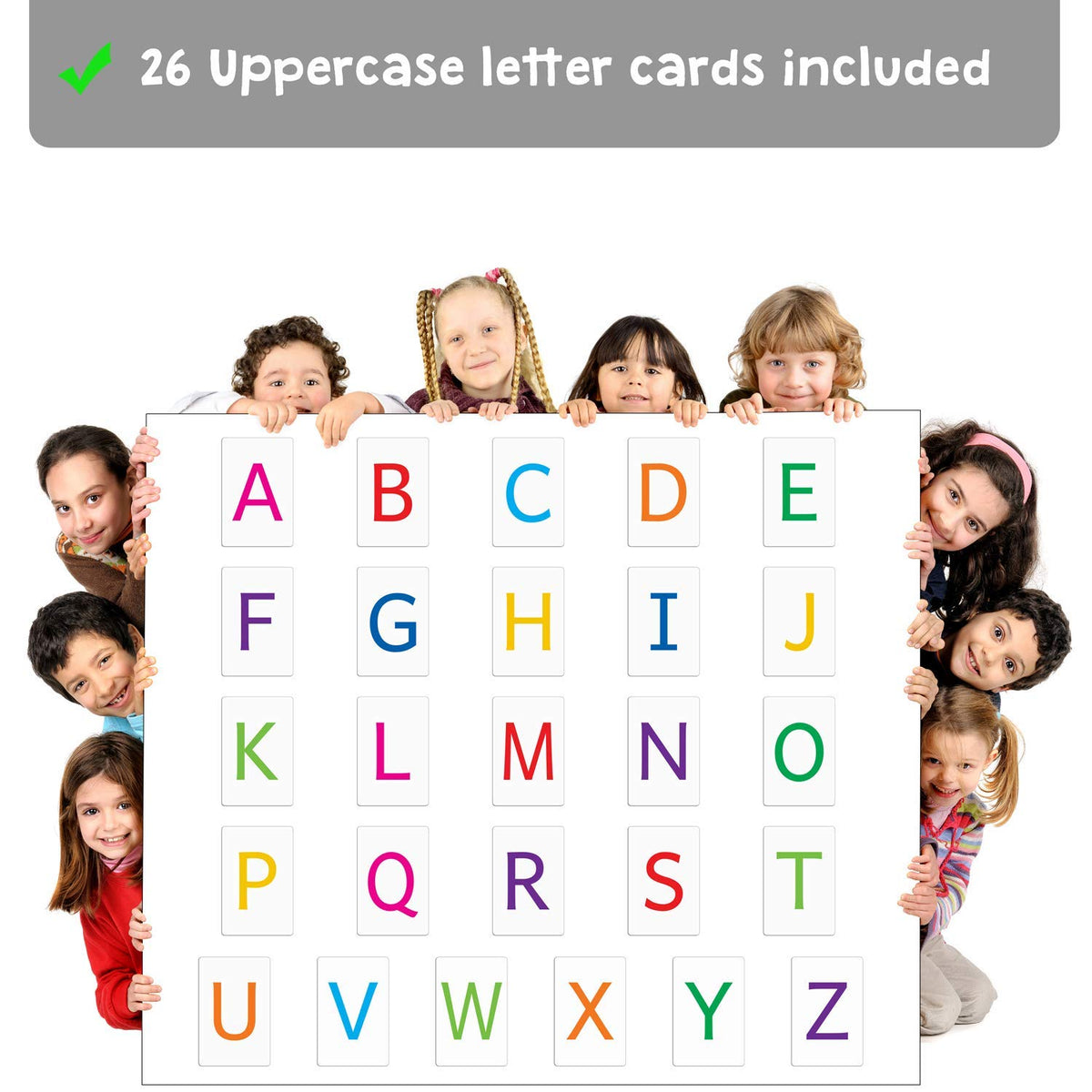 Attractivia Magnetic Big Alphabet ABC Flash Cards - 26 Sturdy Uppercase Large Letters - for