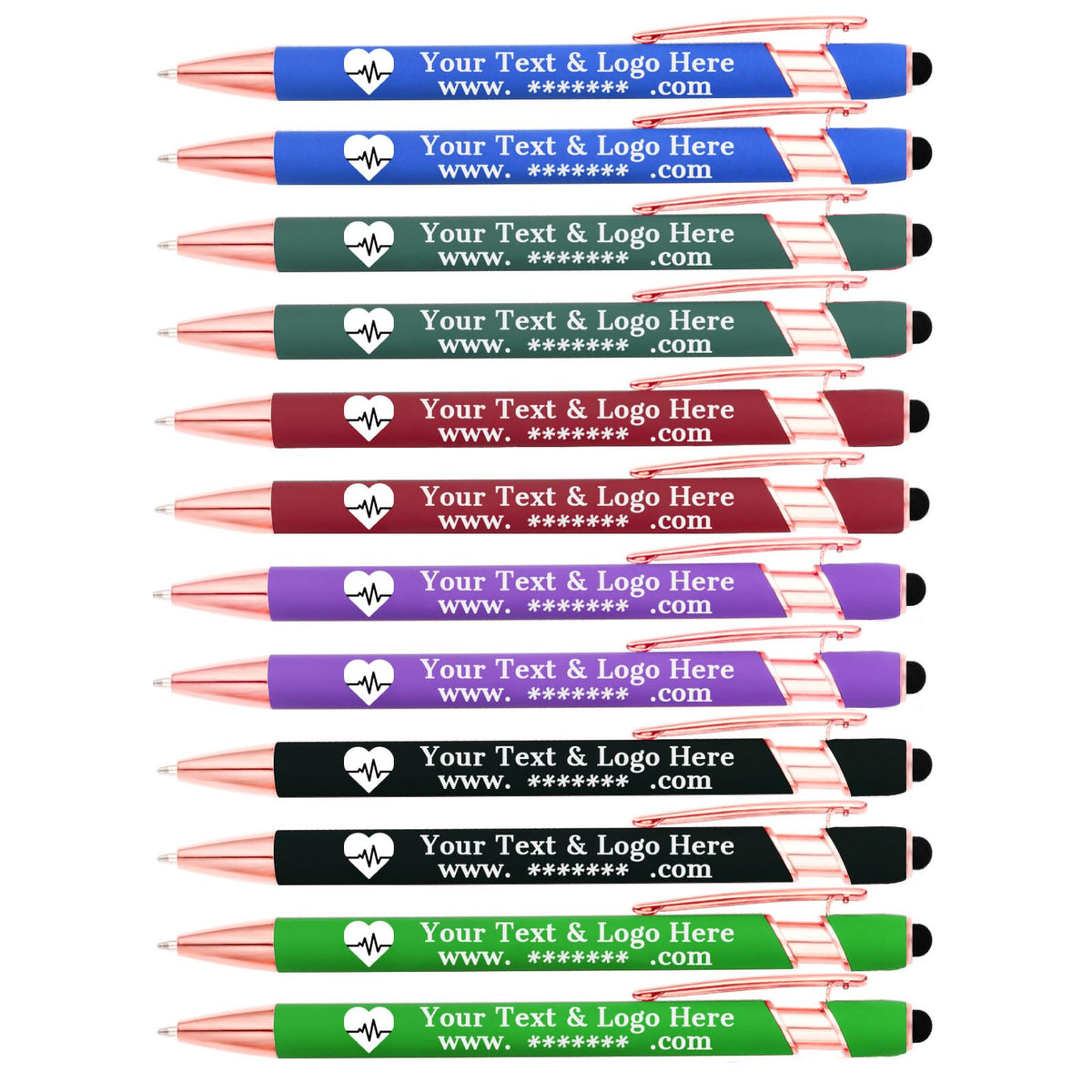 LMJUEJIN Personalized Pens with Name or Logo - Black Ink - 12 pcs Metal Custom Ballpoint Pen with