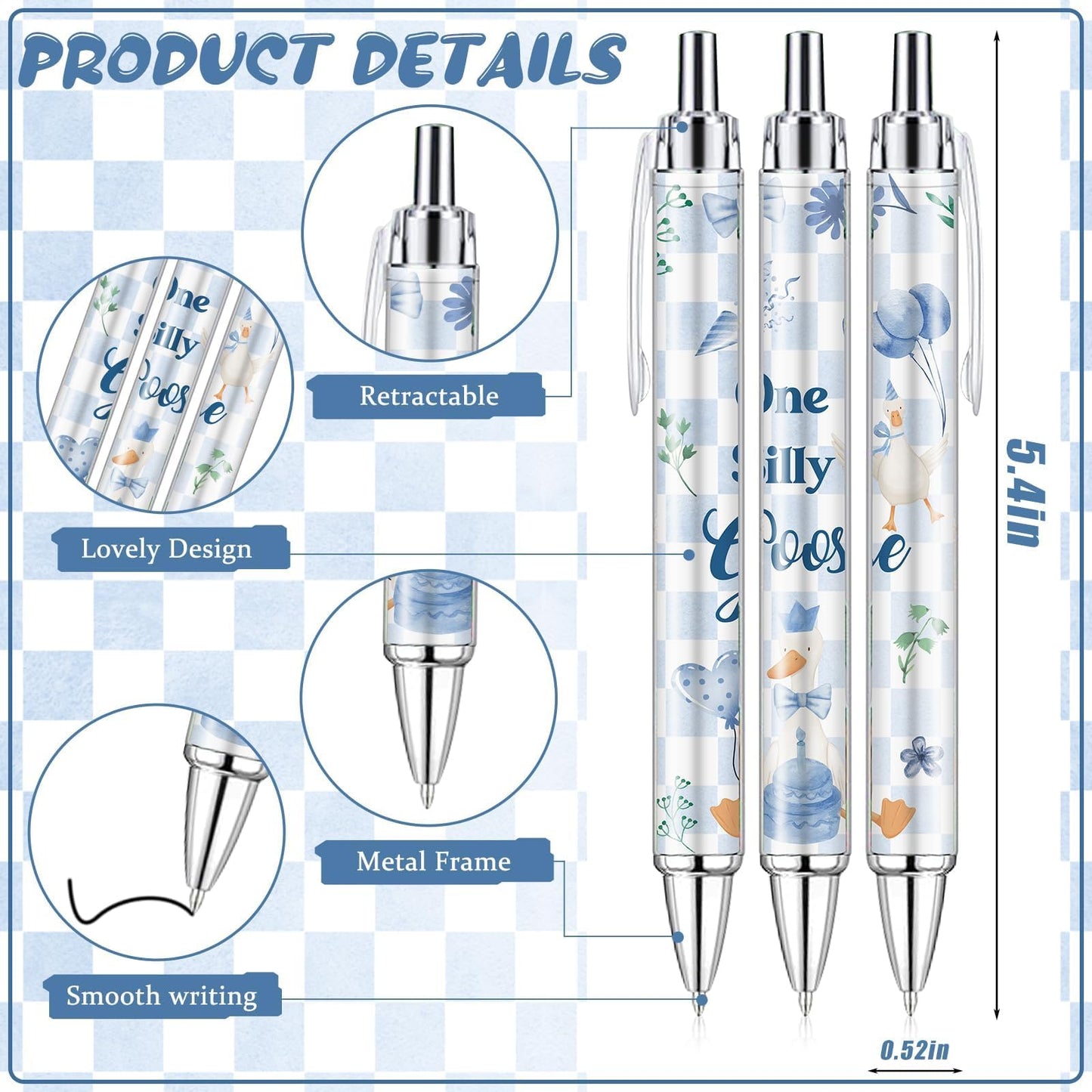 EYNDYN 145 Pieces Silly Goose Baby Shower Favors for Guest Goose Ballpoint Pens and Keychains Gifts