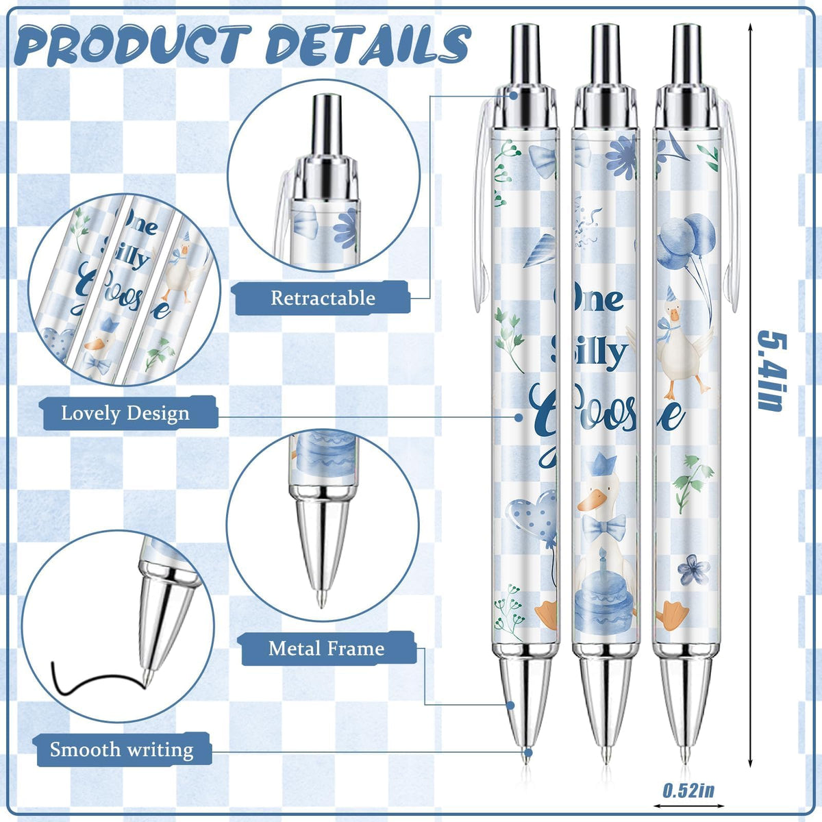 EYNDYN 145 Pieces Silly Goose Baby Shower Favors for Guest Goose Ballpoint Pens and Keychains Gifts
