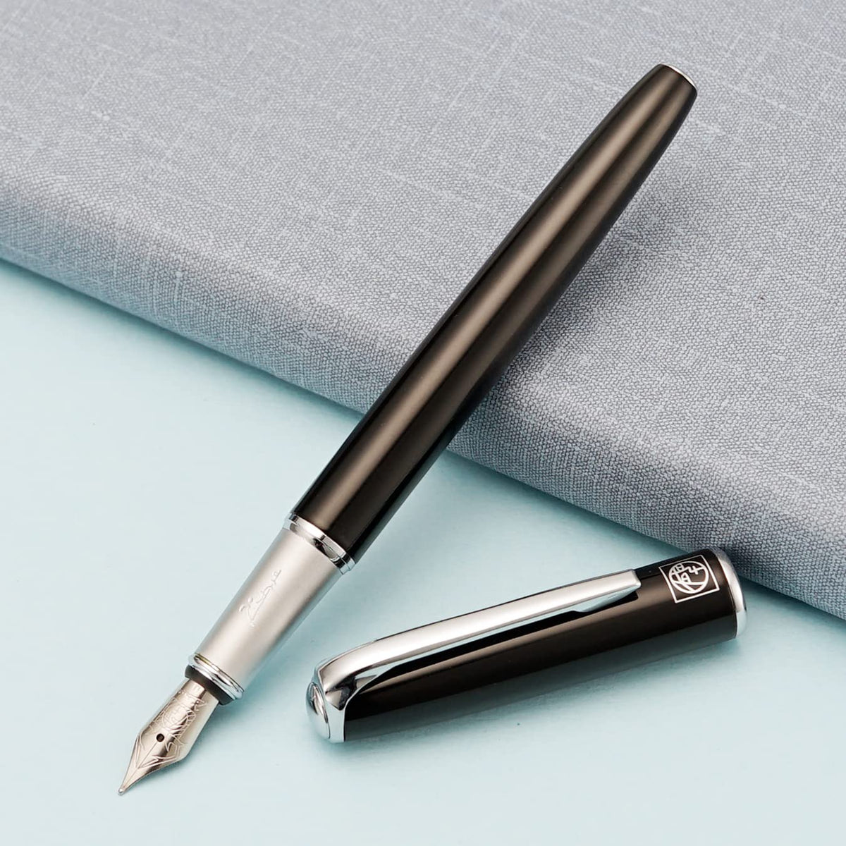 erofa Picasso 916 Black Fountain Pen with Gift Box Calligraphy Writing Pen Set Bent Nib Fude 1.0mm