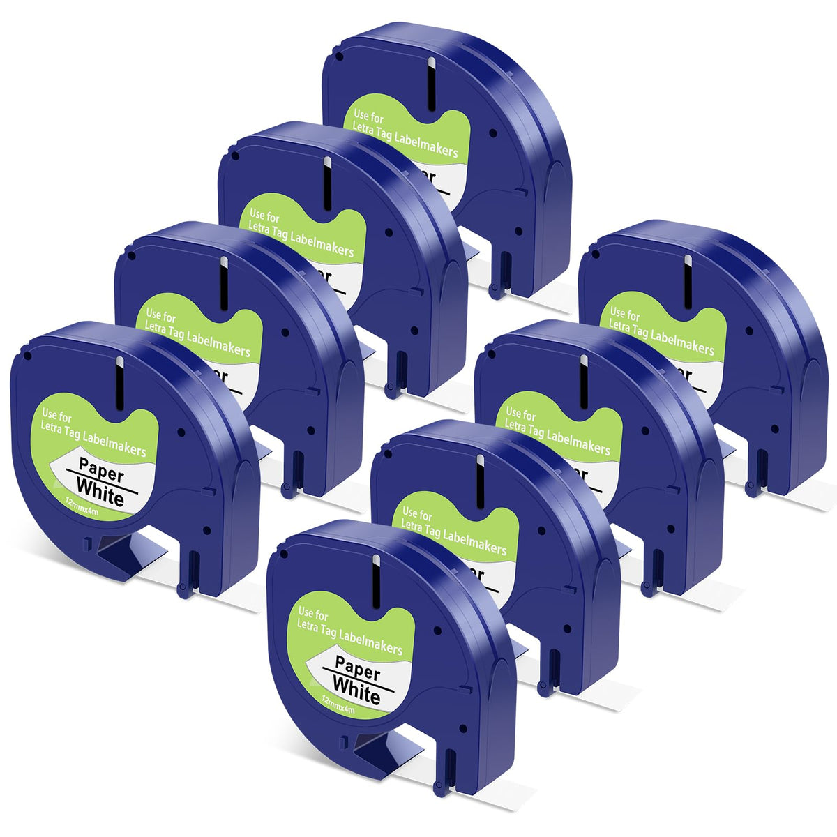 8-Pack Compatible with DYMO LetraTag Refills 91330 Paper Tape