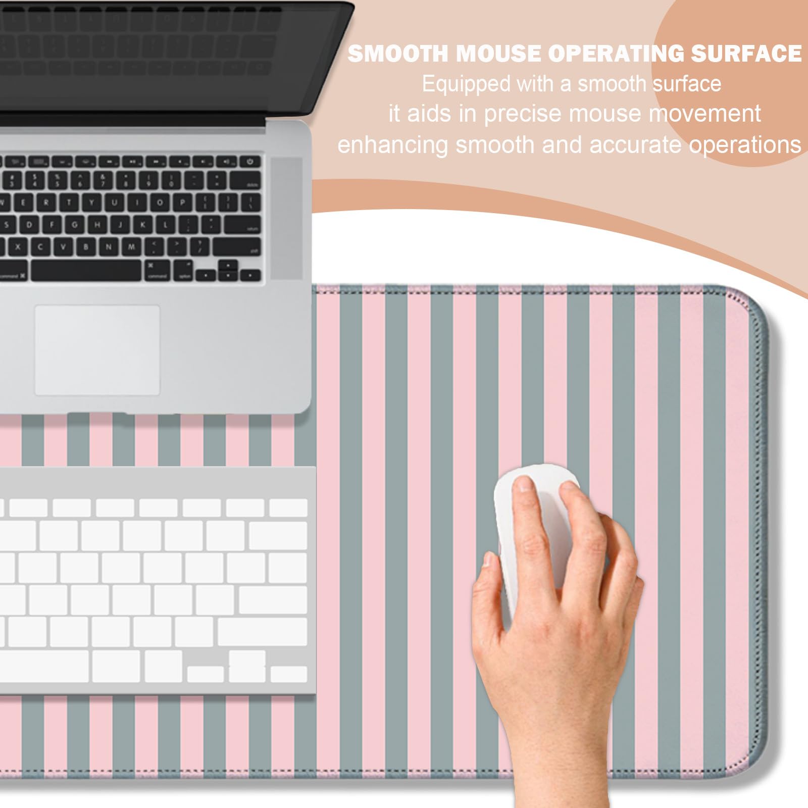 AYKDTFN Stripe Large Mouse Pad, Extended Desk Mat for Gaming, Office & Home