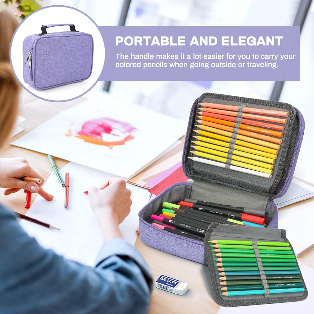 Number-one Large Capacity Pencil Case, 72 Slots Colored Pencil Pouch Bag Portable Pencil Holder