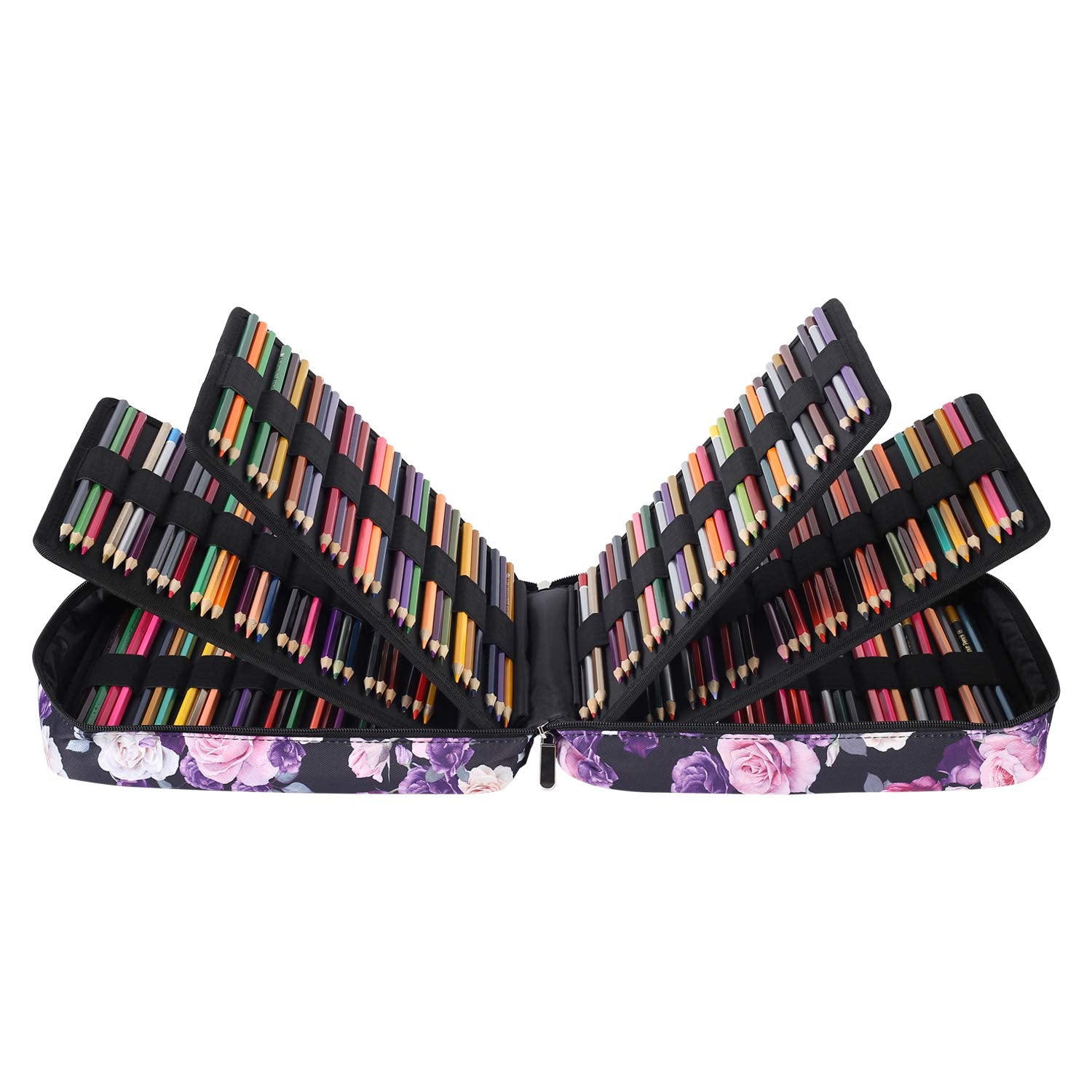 Shulaner Pencil Case Slot Holds 270 to 274 Colored Pencils or 180 to184 Color Gel Pens with Zipper