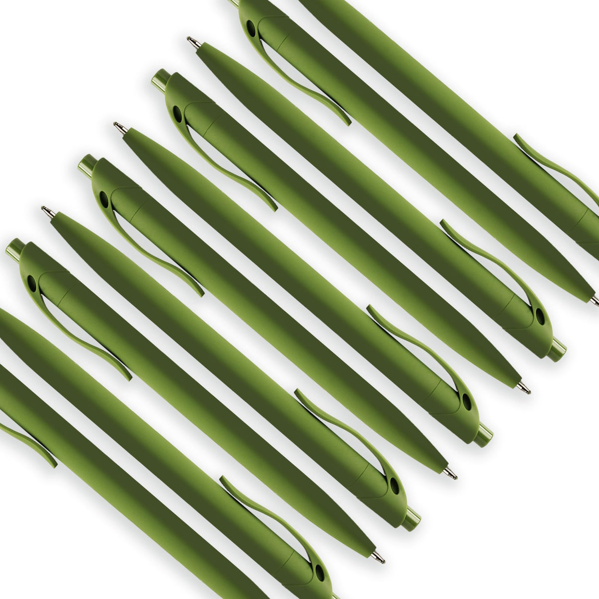 deegtran 100 Pack No Bleed Sage Green Barrel Click Pens, Wholesale Retractable Ballpoint Pens