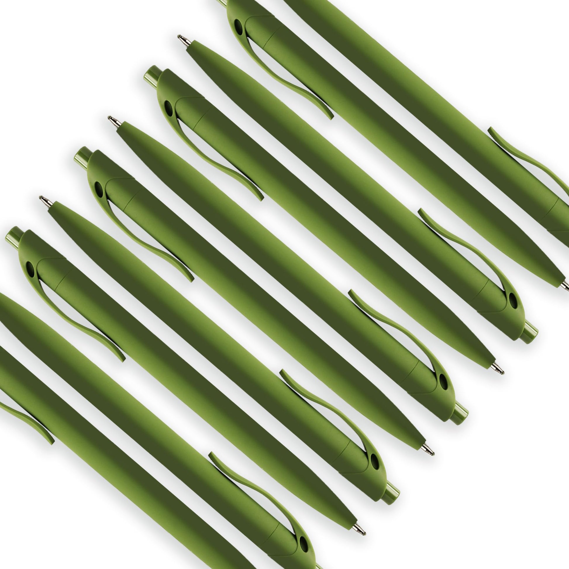 deegtran 100 Pack No Bleed Sage Green Barrel Click Pens, Wholesale Retractable Ballpoint Pens