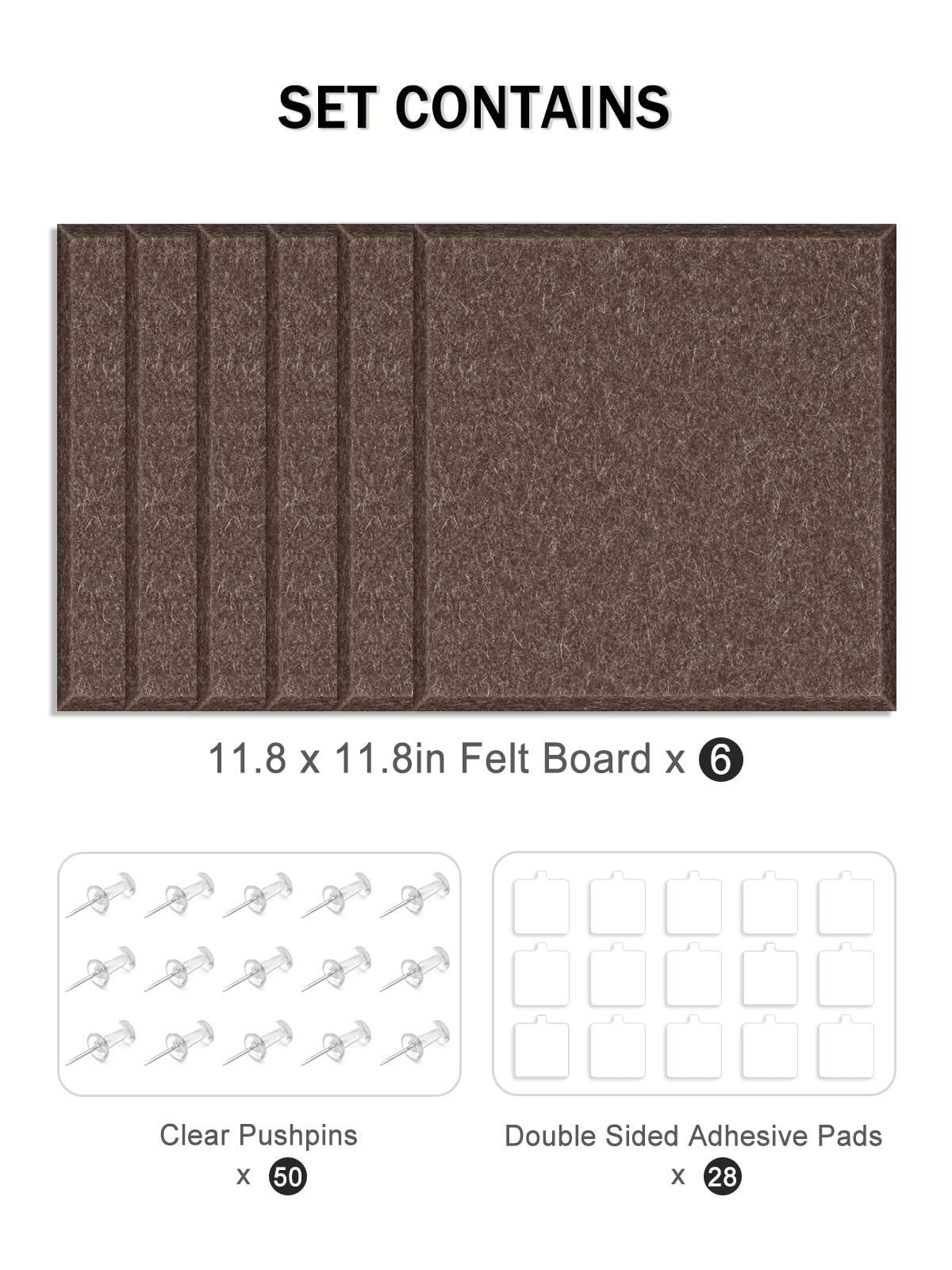 Hsurbtra Large Cork Board for Wall 36 x 24 Inch, 6 Pack Felt Bulletin Notice Board with Pushpins