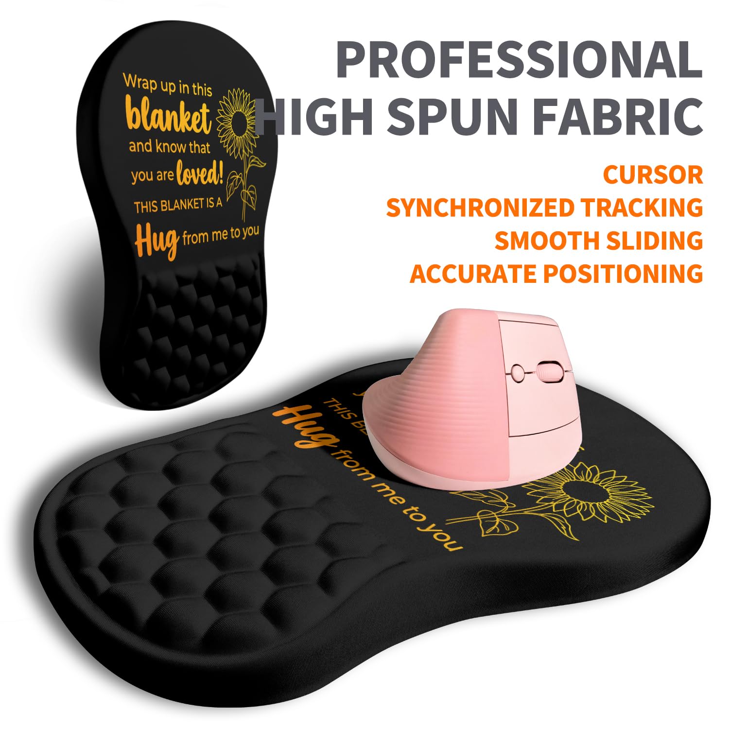 Armanza Ergonomic Joint Wrist Support Mouse Pad with Memory Foam Cushion Massage Bump, Carpal