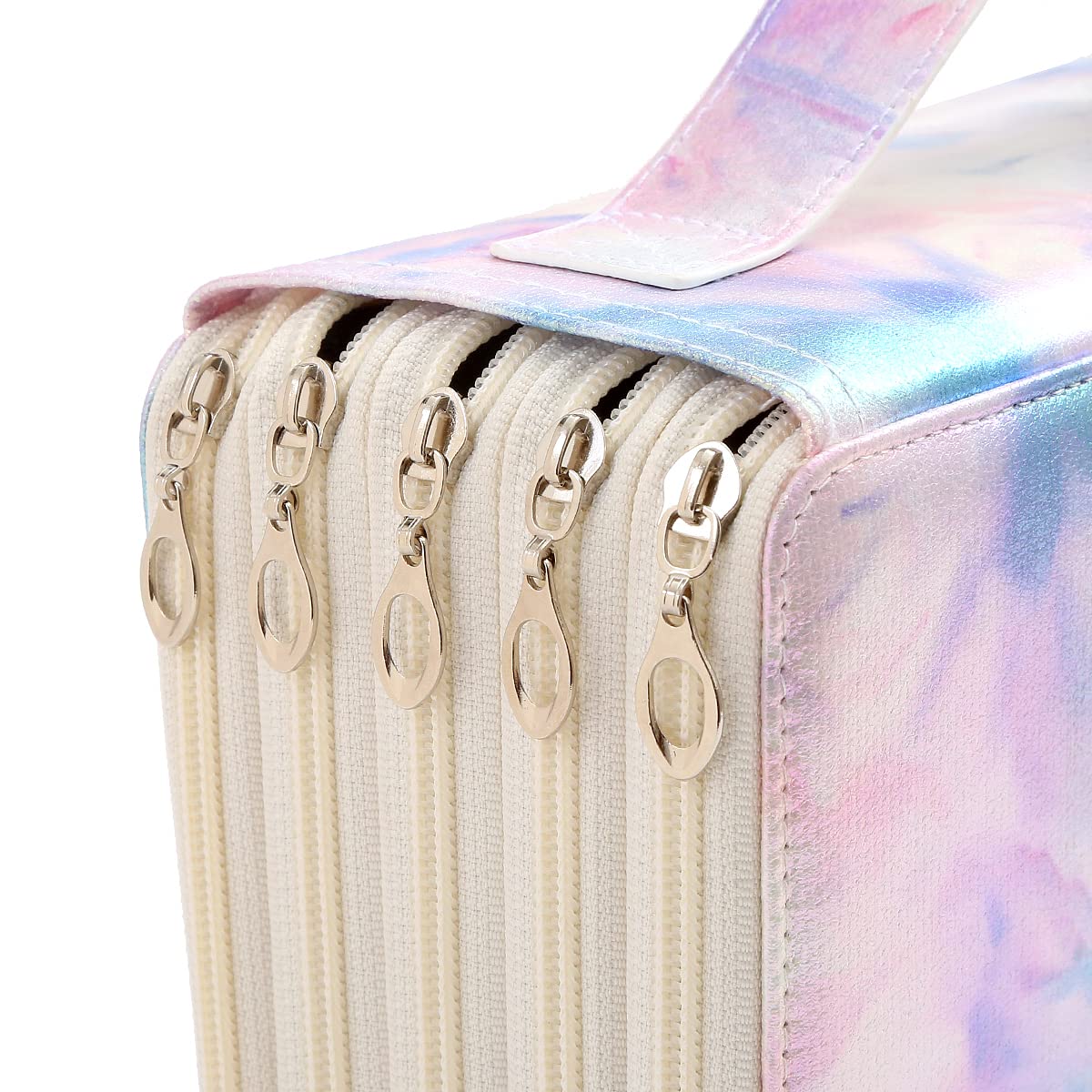 Lbxgap Portable Colored 250 Slots Pencil case Organizer with Printing Pattern for Watercolor Pens