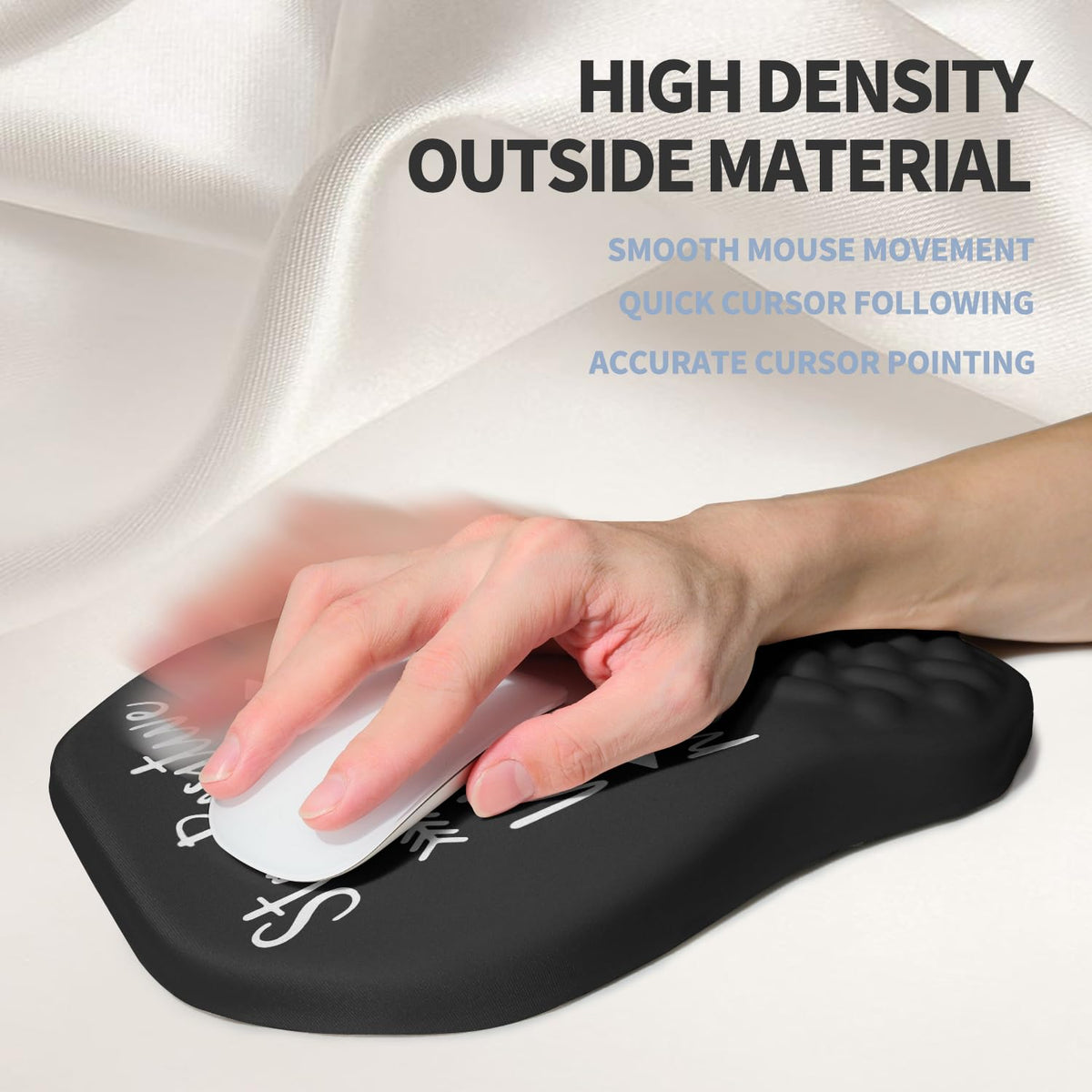Gleamtide Ergonomic Raised Mouse Pad Wrist Support with Bilateral Slope Memory Foam Mousepad for