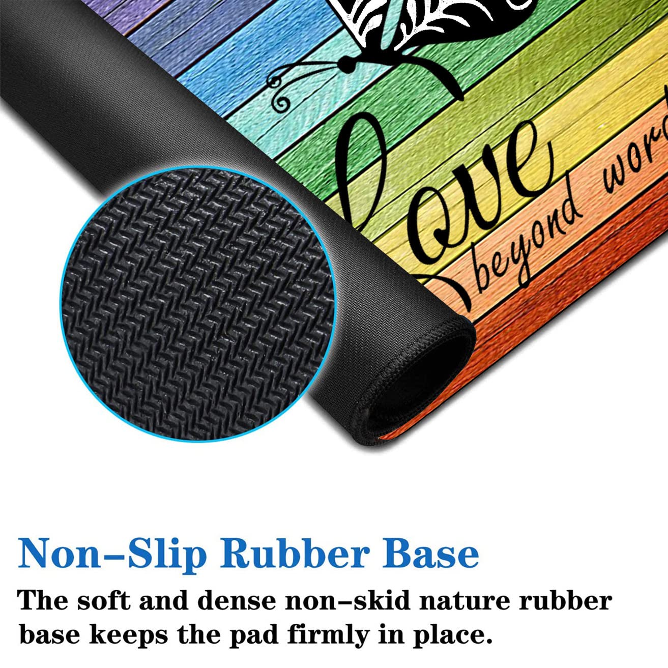 3 Piece Mouse Pad Set with Stitched Edge Large Anti-Slip Mouse Pad Desk Pad Keyboard Pad + Wrist