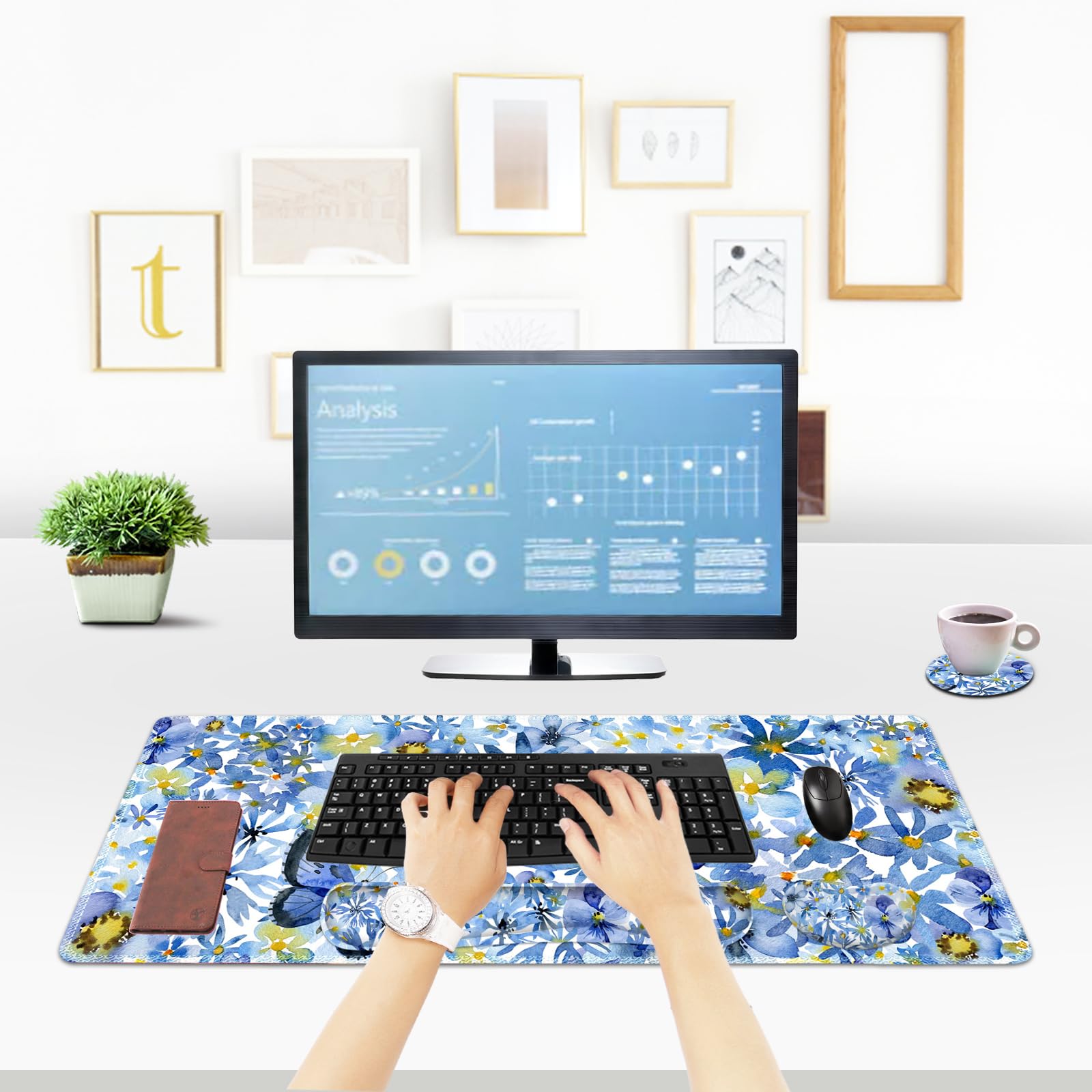 ToLuLu Gaming Mouse Pad, Ergonomic Keyboard Mouse Wrist Rest Support Set