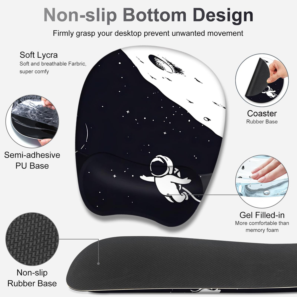 NXZGO Large Mouse Pad, Keyboard Wrist Rest Set, Ergonomic, Non-slip, Washable, Wrist Support