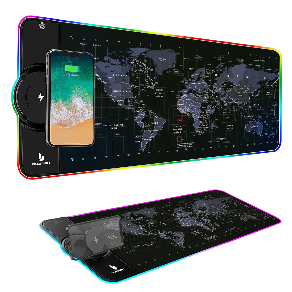 Mouse Pad,Wireless Mouse Pad Charging,15W Fast Charging,Extened Large Size