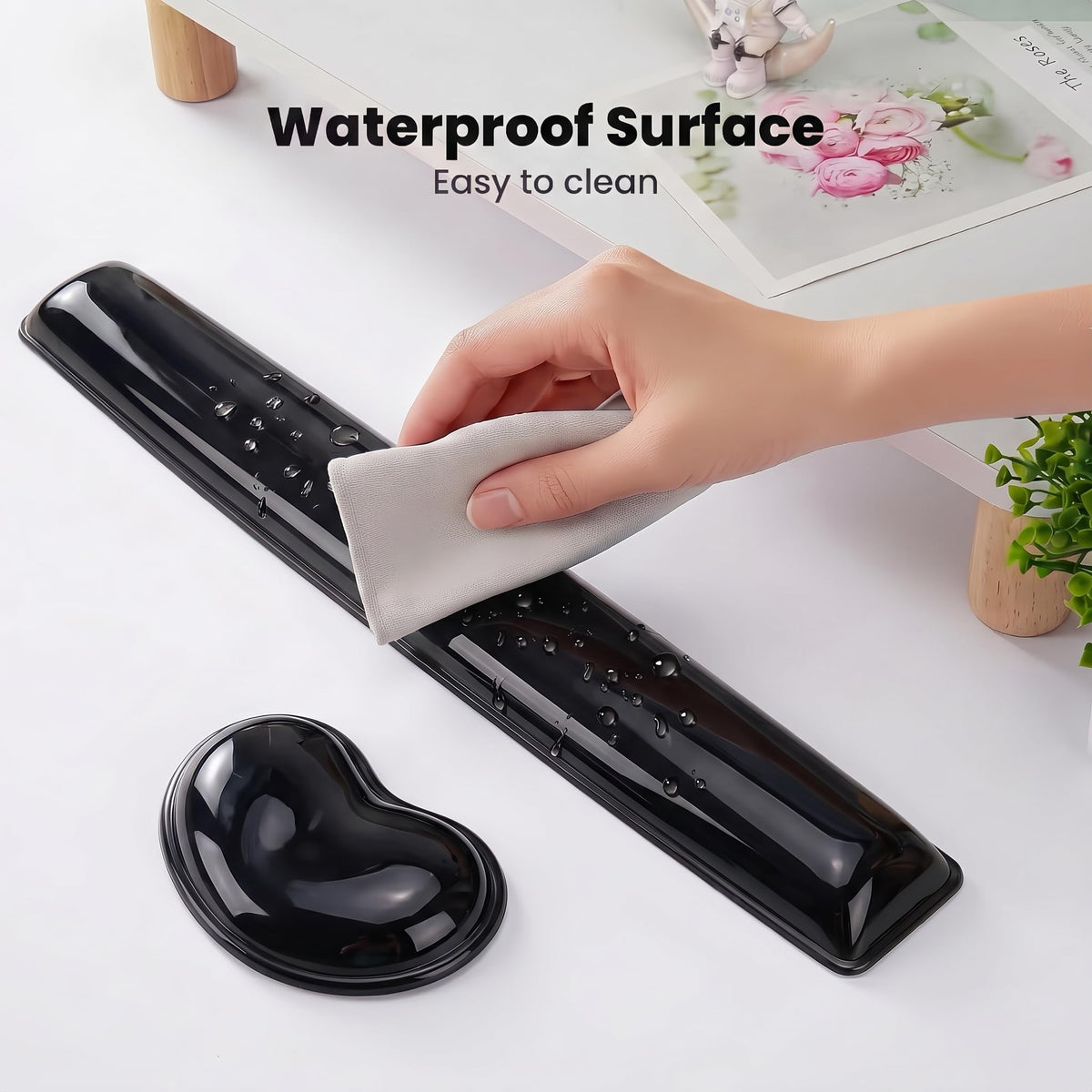 Gel Keyboard & Mouse Wrist Rest Set - Keyboard Wrist Rest Pad & Mouse Support for Office Gaming Pad