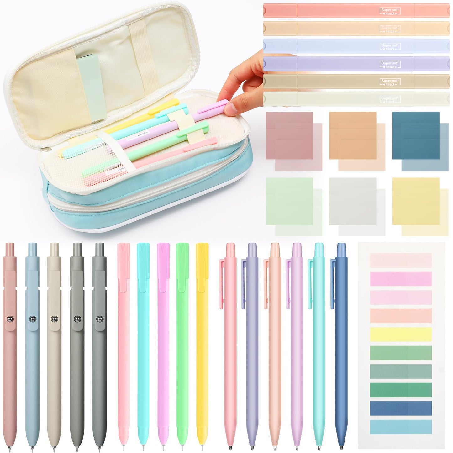 Lincia 30 Pcs Aesthetic School Supplies for Stationary Essentials, Blue