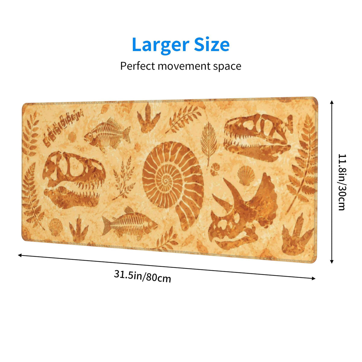Retro Fossils Mouse Pad XL Large Mousepad Non Slip Rubber Base Desk Mat for Laptop Computer Gaming