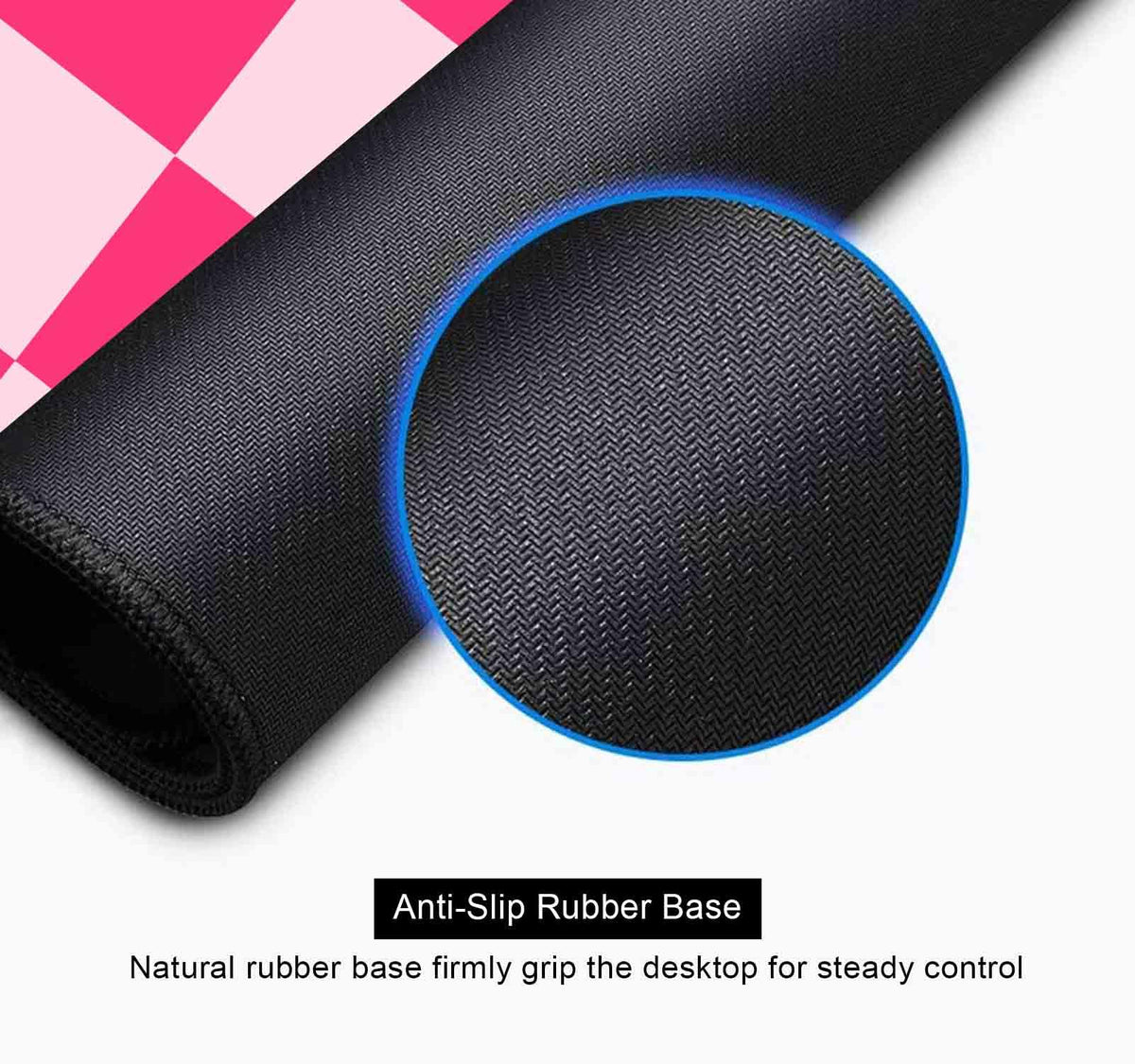 SXCKANG Hot Pink Cool Large Gaming Mouse Pad XL, Aesthetic Checkered Desk Pads, Computer Extended