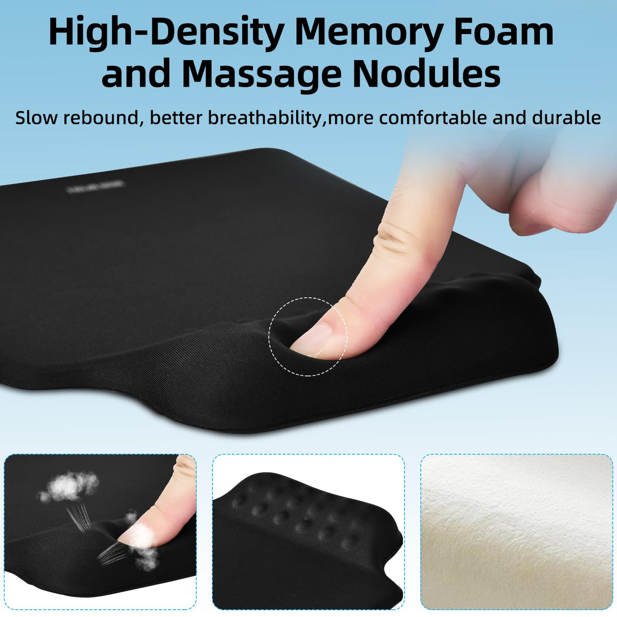 TIDALSOIL Ergonomic Mouse Pad with Memory Foam Wrist Support, Non-Slip Base