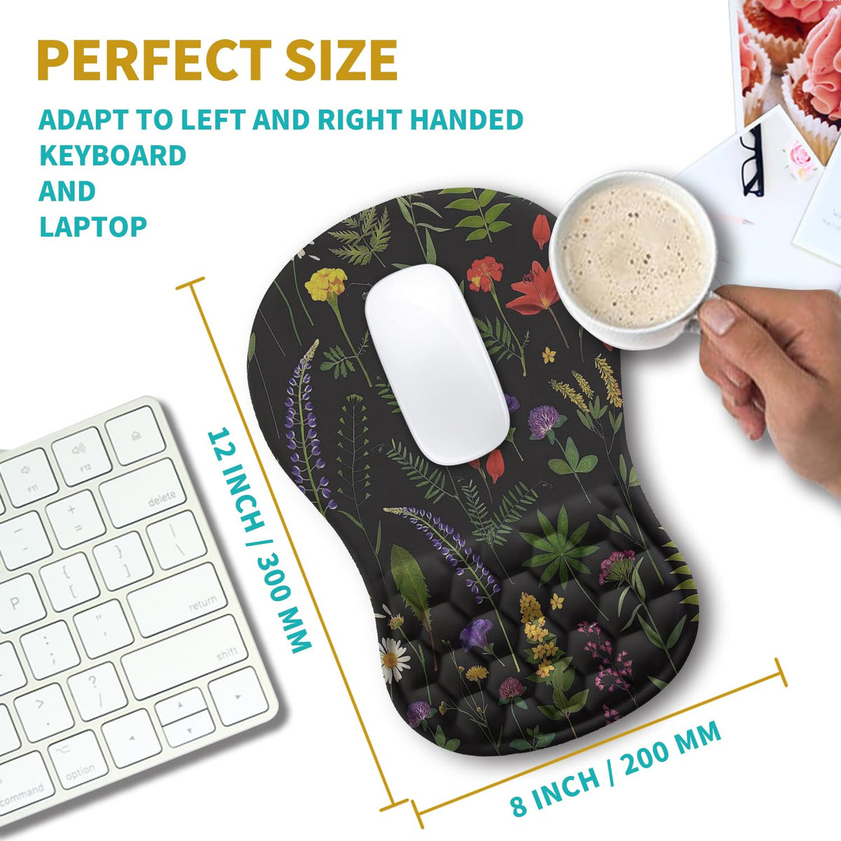 Hokafenle Ergonomic Mouse Pad Wrist Support, Wrist Rest Mousepad for Carpal Tunnel Pain Relief with