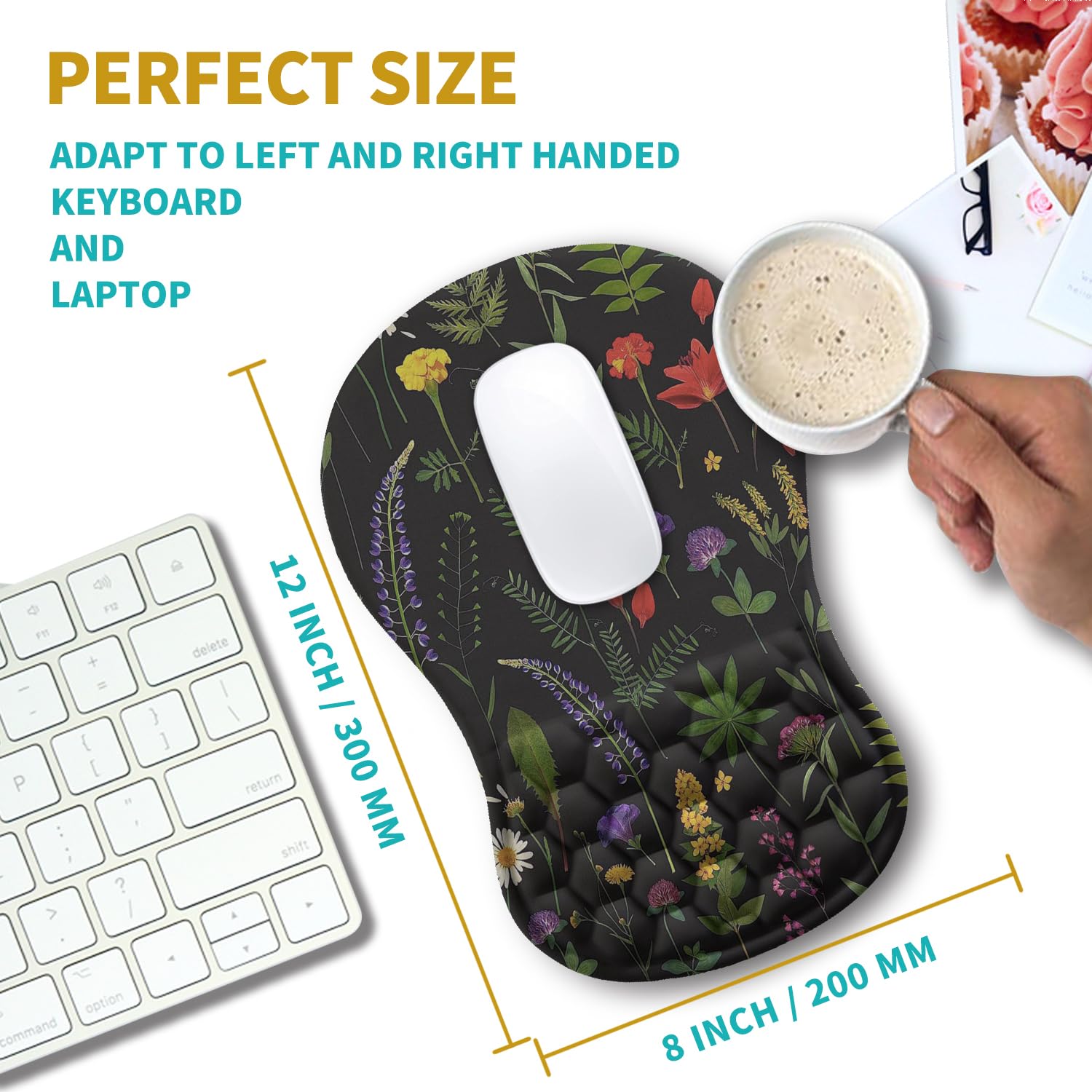 Hokafenle Ergonomic Mouse Pad Wrist Support, Wrist Rest Mousepad for Carpal Tunnel Pain Relief with