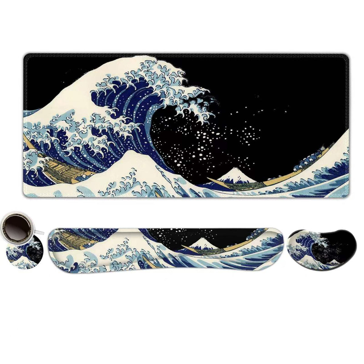 ToLuLu Extended Gaming Mouse Pad, Ergonomic Keyboard Mouse Wrist Rest Set
