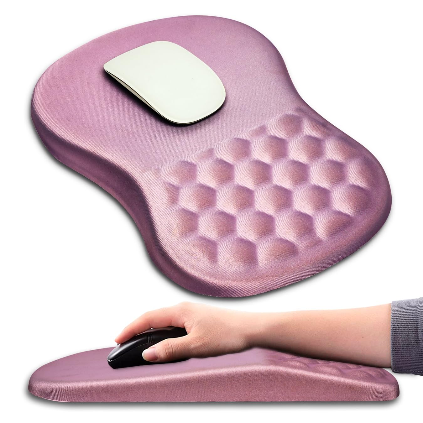 KUOSGM Mouse Pad Wrist Support, Ergonomic Mouse Pad with Massage Dot, Comfortable Computer Mouse