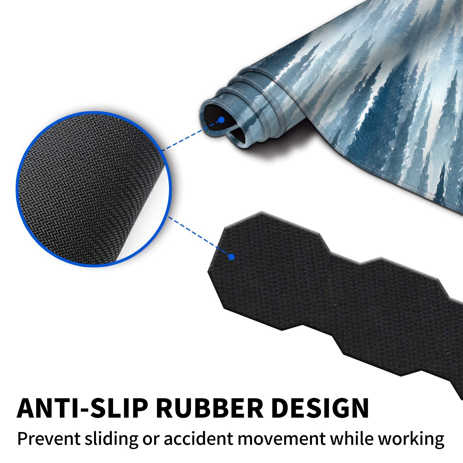 Large Gaming Mouse Pad + Keyboard Wrist Rest + Mouse Wrist Rest Support Set+ Coaster, Ergonomic