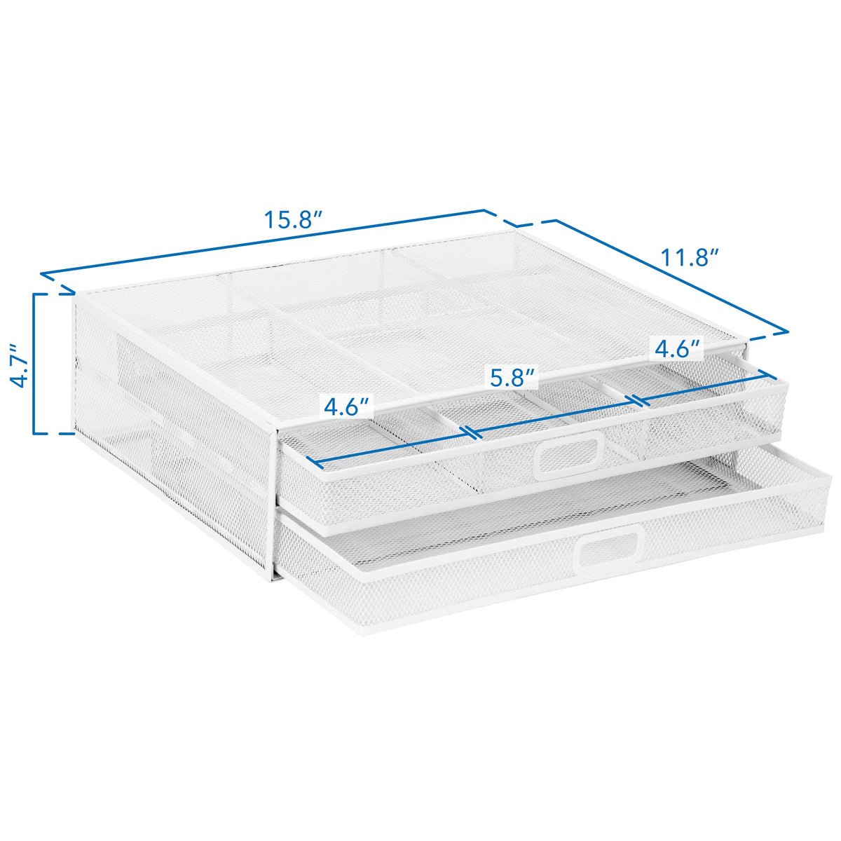 Mount-It! Mesh Computer Monitor Stand Riser [Metal] Desk Organizer with Two Pullout Storage Drawers
