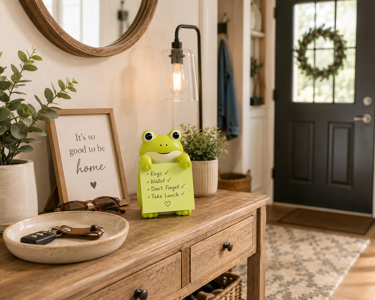 HORTIX Frog Pop-Up Sticky Note Dispenser for 3 x 3 in Notes, Green