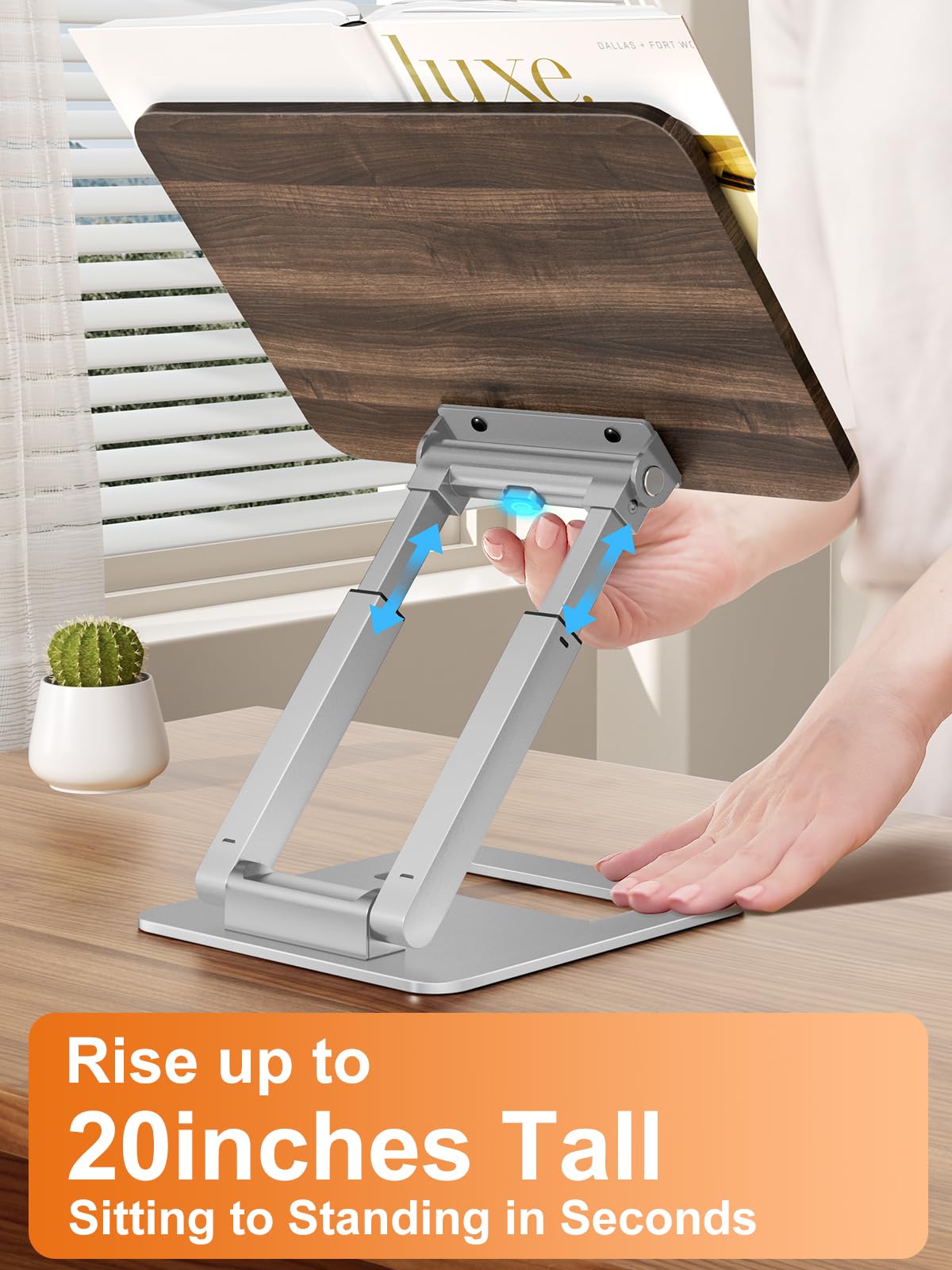 Tounee Book Stand for Reading, Telescopic Book Holder, Adjustable Height Pull Out Design Ergonomic