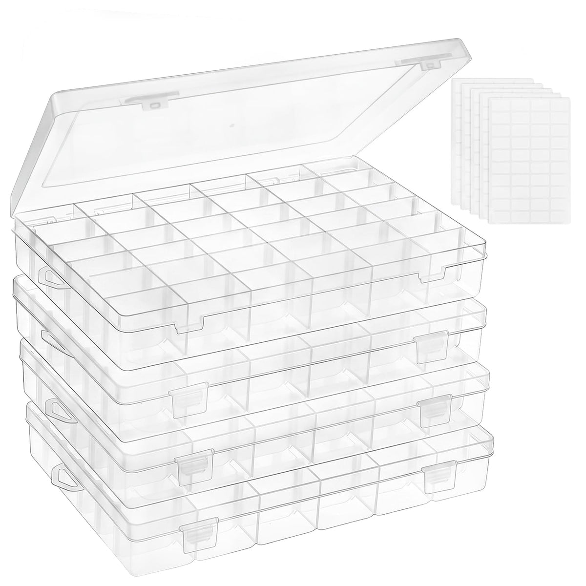 Bead Organizer Storage 4 Pack 36 Grid Jewelry Tackle Craft Box Adjustable