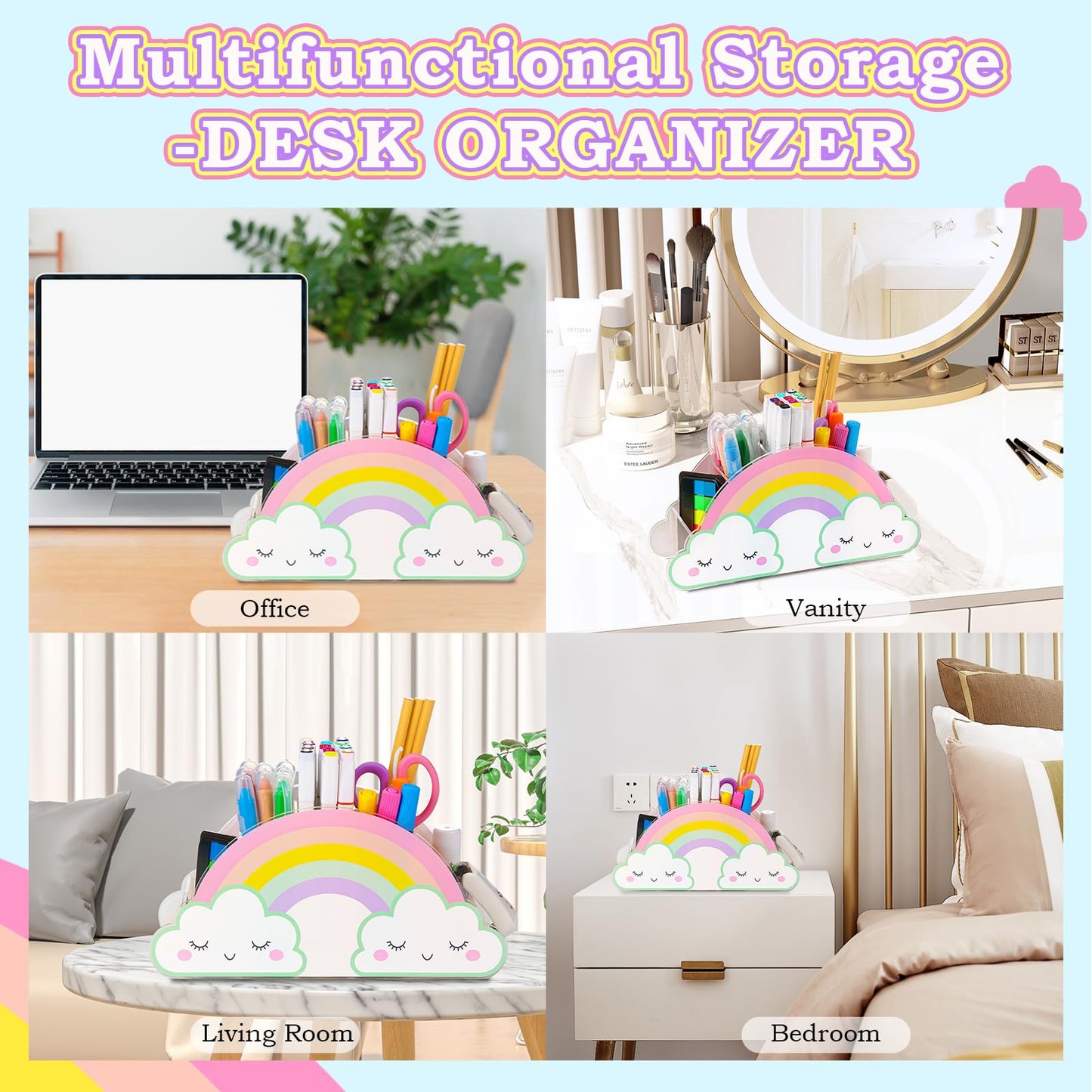 Kids Desk Organizer Pencil Holder Desk Accessories Caddy for Homeschool