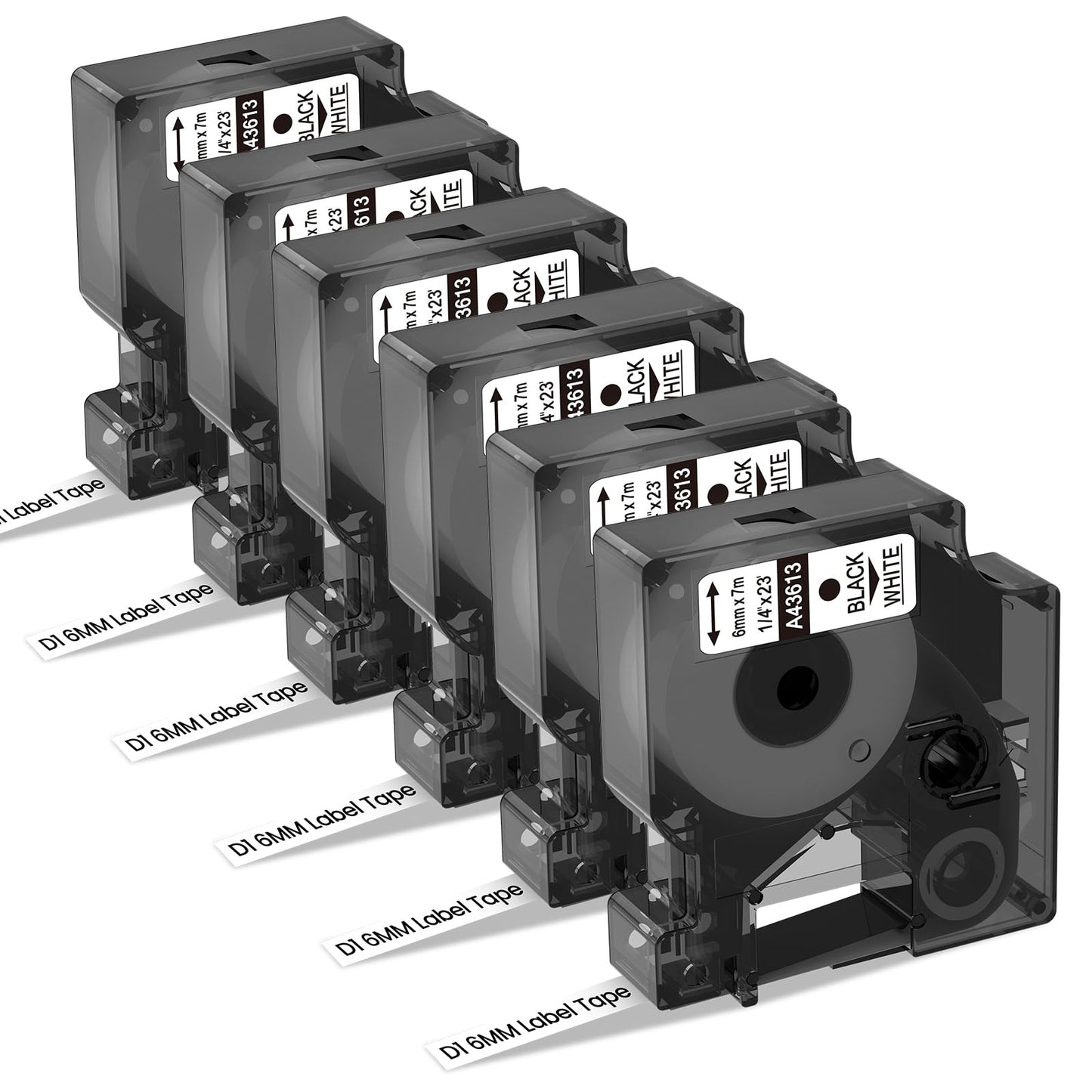 Freshworld 6X Replace for DYMO Label Maker Refills D1 1/4 Inch x 23Ft White