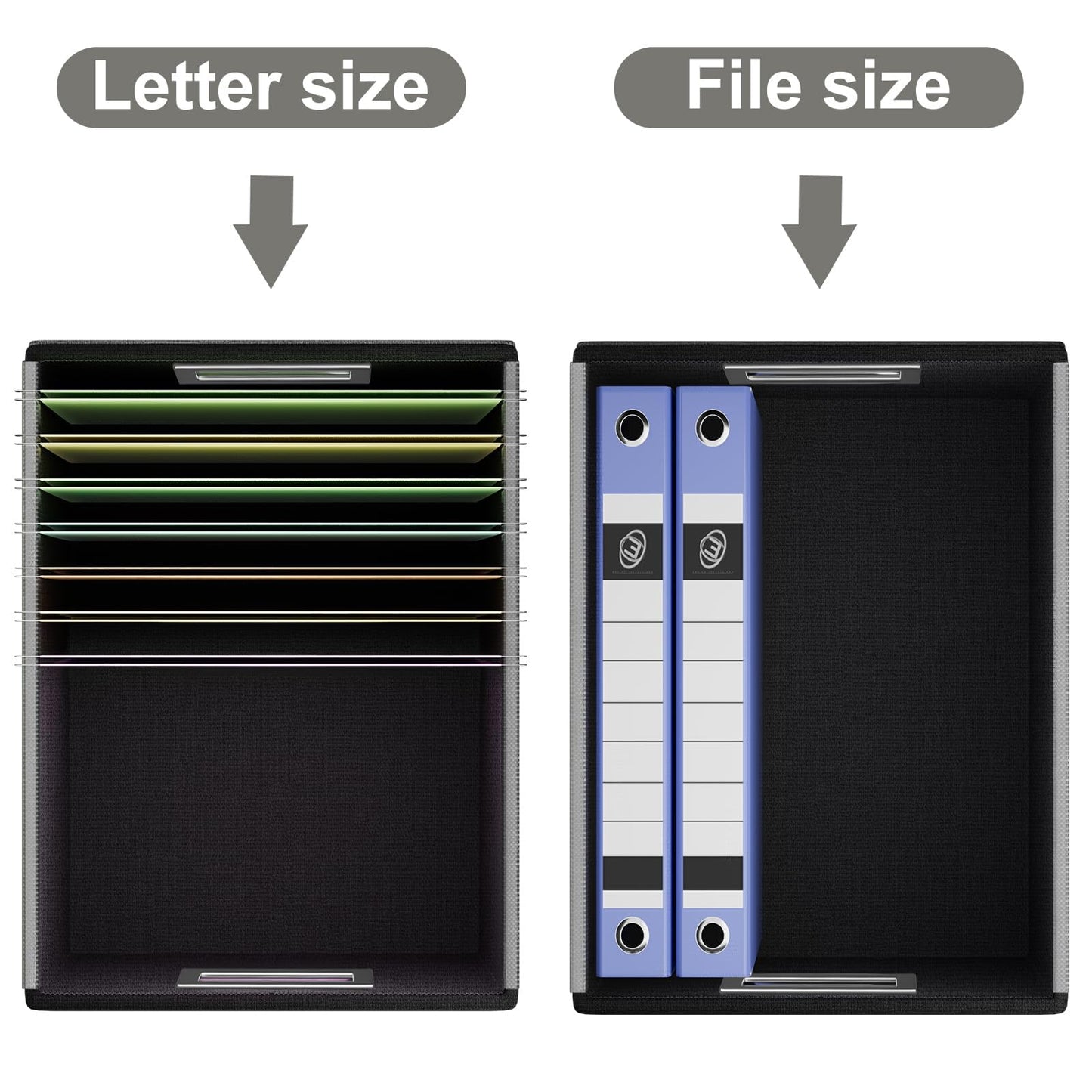 Huolewa File Organizer Box with Lids, Collapsible File Folder Organizer